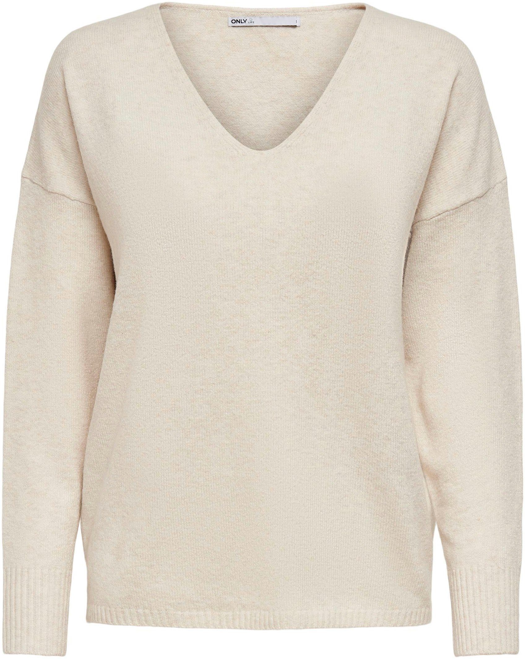 Only Trui met V-hals ONLRICA LIFE L/S V-NECK PULLO KNT NOOS