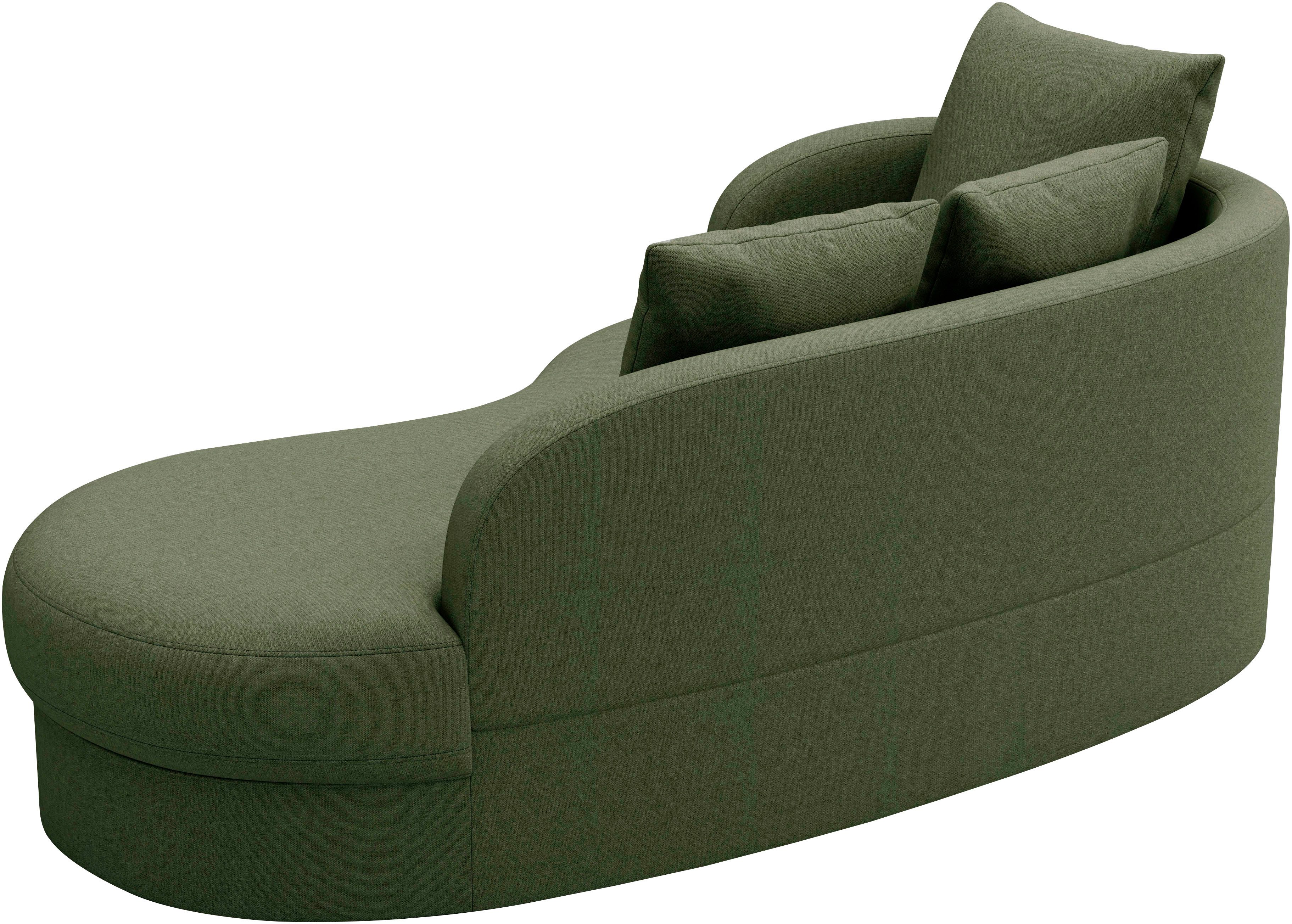 sit&more Récamier Samba moderne organische vorm, inclusief 3 losse rugkussens