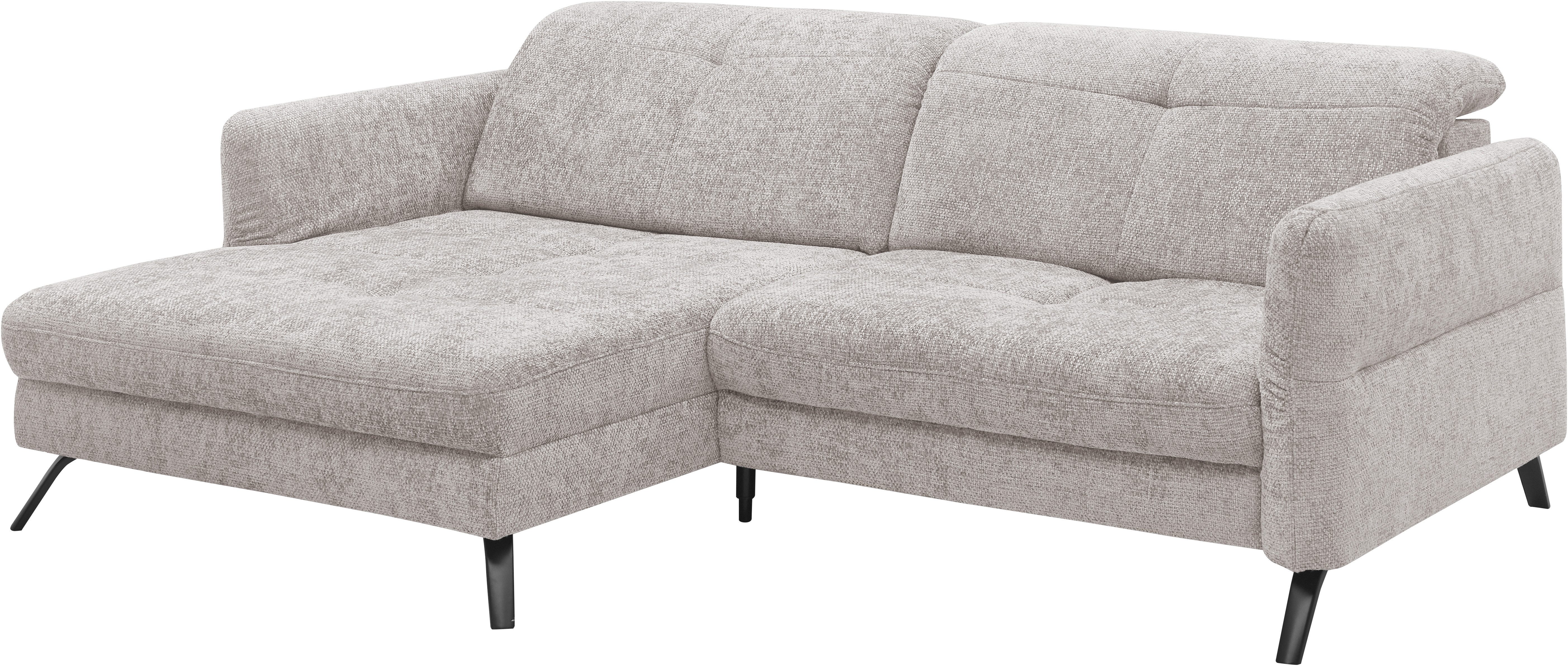 set one by Musterring Hoekbank SO 4400 V optioneel met motorische bedfunctie & hoofdverstelling, voet zwart