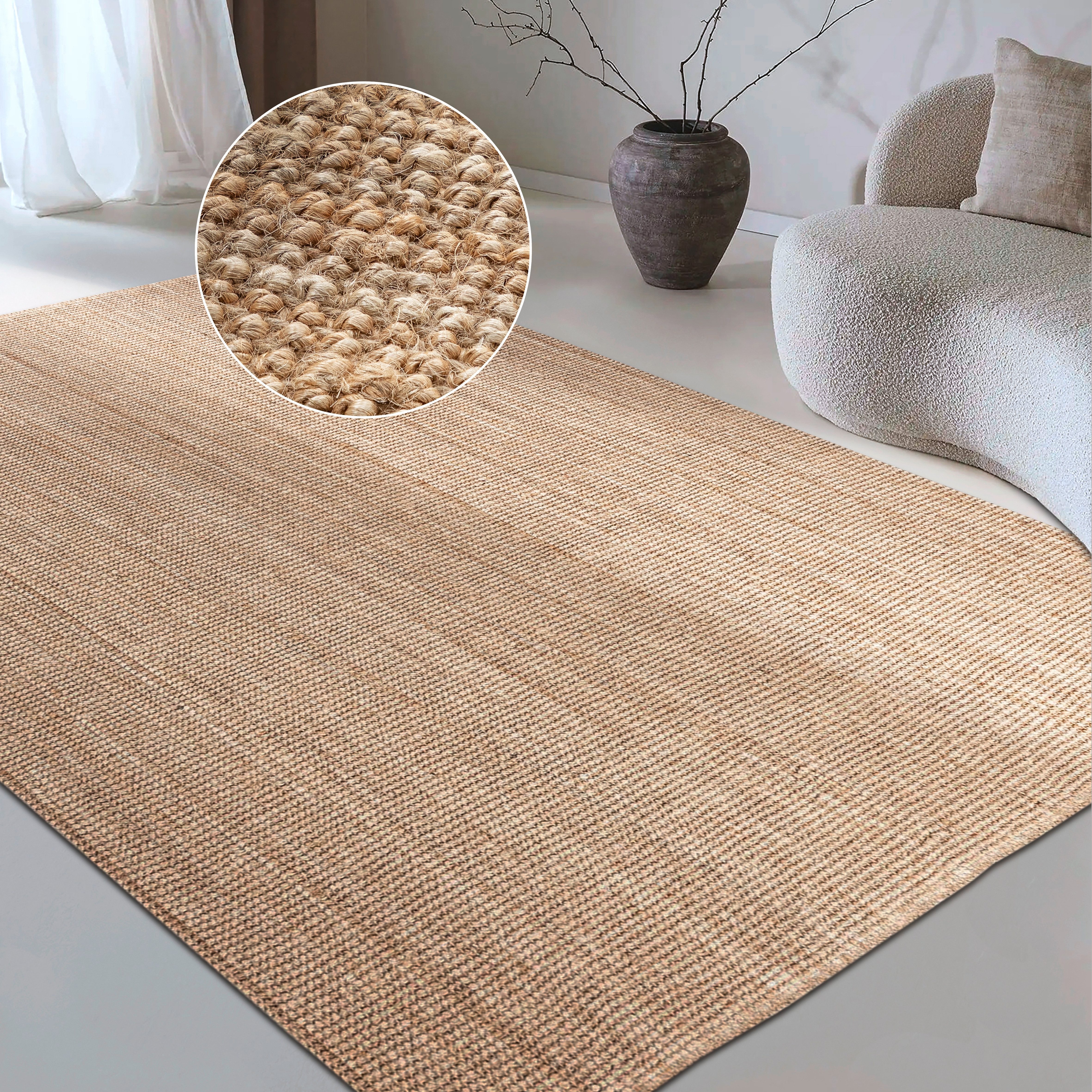 Home affaire Vloerkleed Avot jute tapijt 100% jutevezel, natuur, eetkamer, loper, woonkamer, gang,...