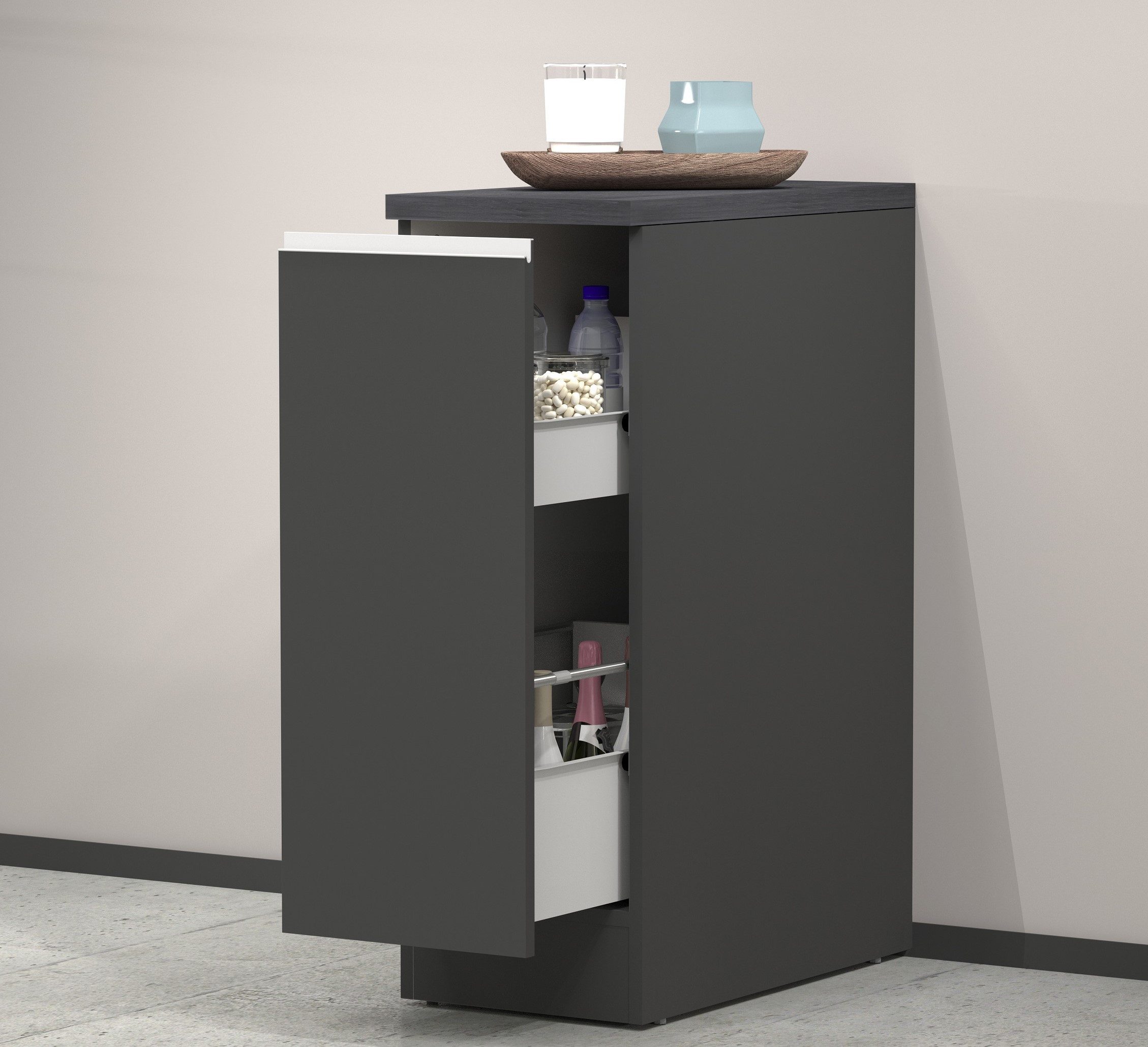 Kochstation Apothekerskast KS-Sole, apothekerskast Breedte/hoogte 30/85 cm, aanbouw en onderbouw mogelijk