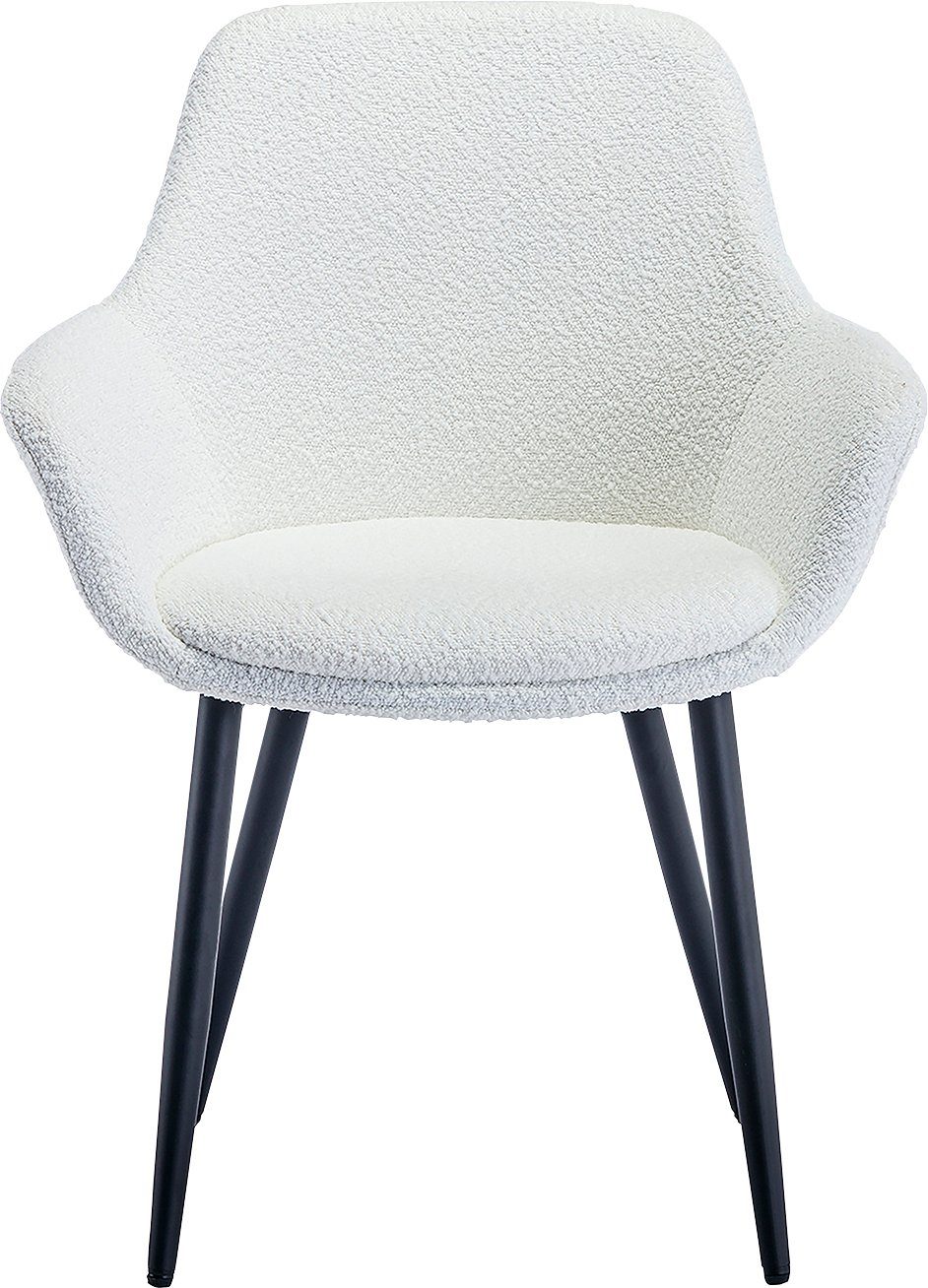 SalesFever Stoel met armleuningen moderne bouclébekleding (set, 2 stuks)