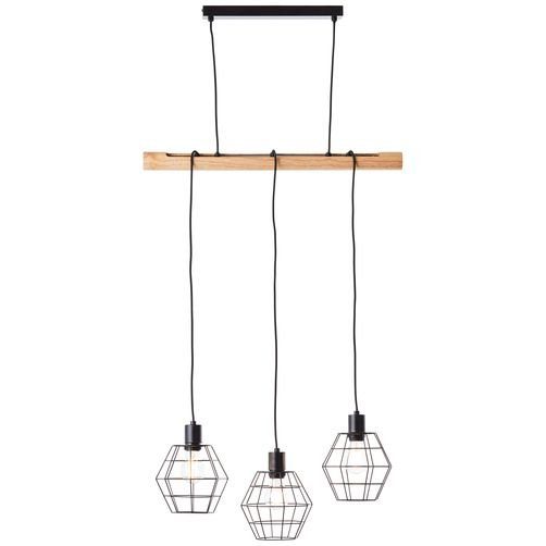 Brilliant Leuchten Hanglamp OTTAWA Hanglamp 3-vlamig hout licht/zwart (1 stuk)