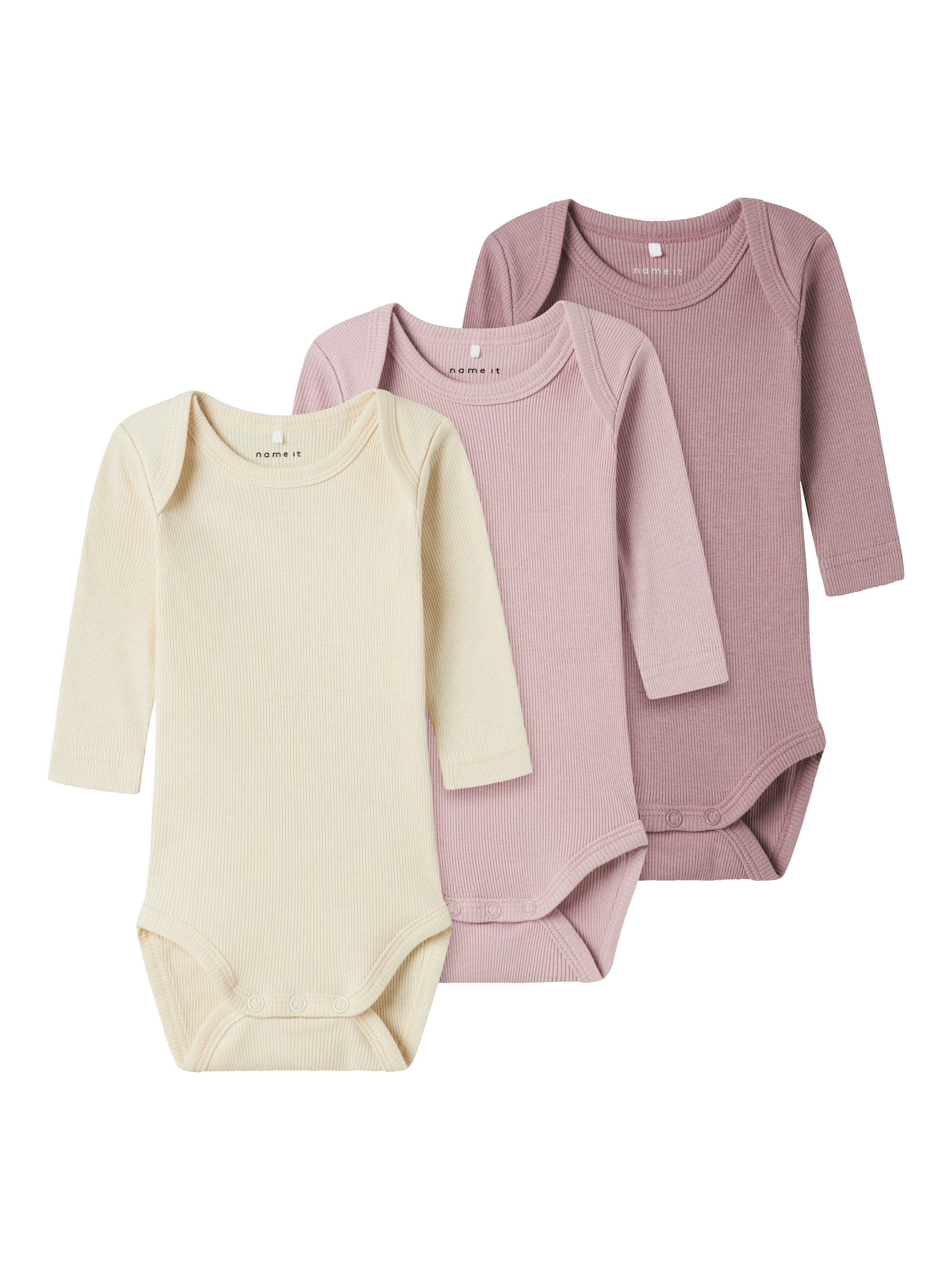 Name It Body NBNBODY 3P LS SOLID RIB (set, 3-delig)