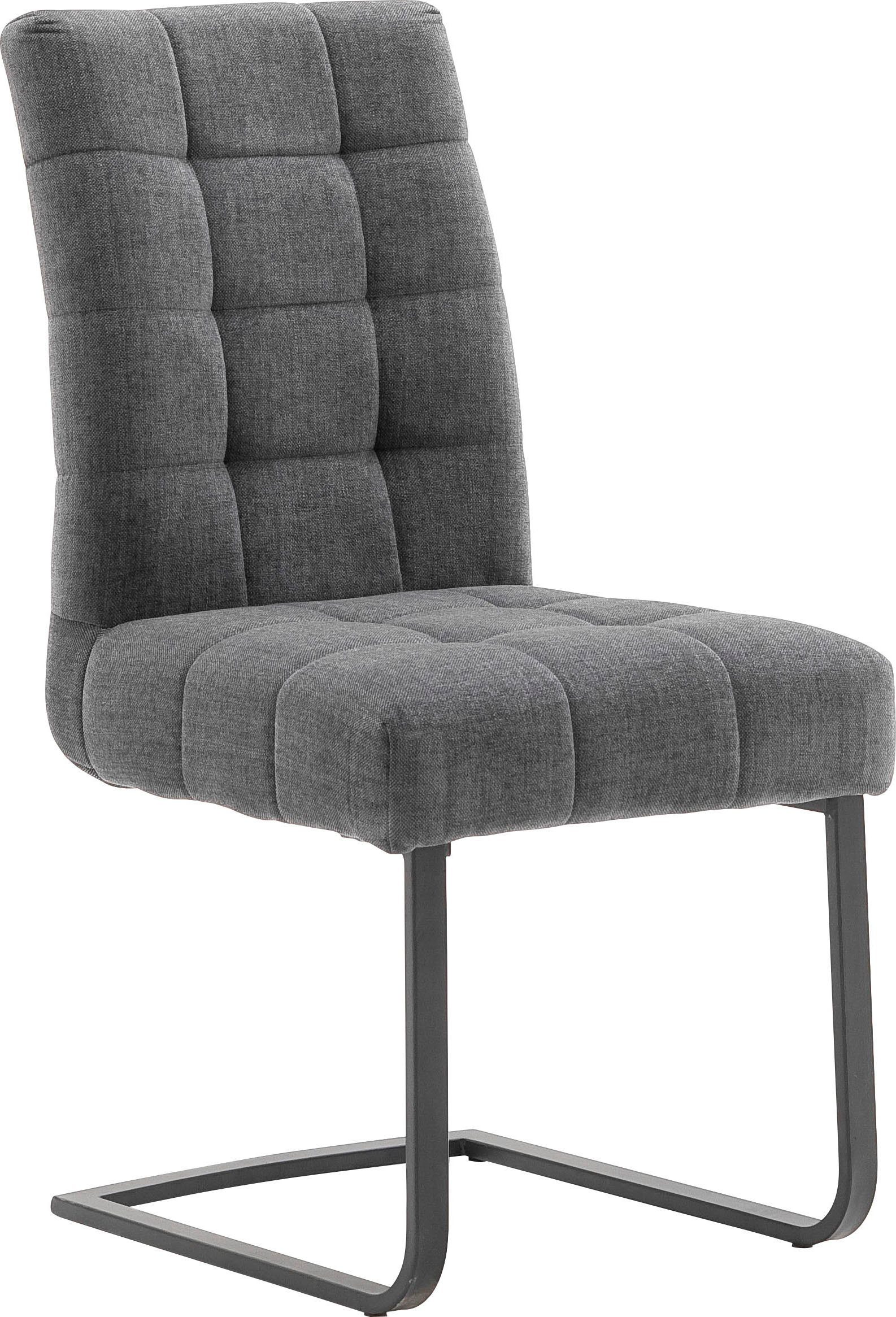 MCA furniture Vrijdragende stoel Salta (2-set), frame vlakke buis, zwart mat gelakt, aqua clean bekleding (2 stuks)