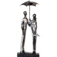 casablanca by gilde decoratief figuur sculptuur umbrella, zilver decoratief object, hoogte 36 cm, antiek-finish, met teksthanger, woonkamer (1 stuk) zilver