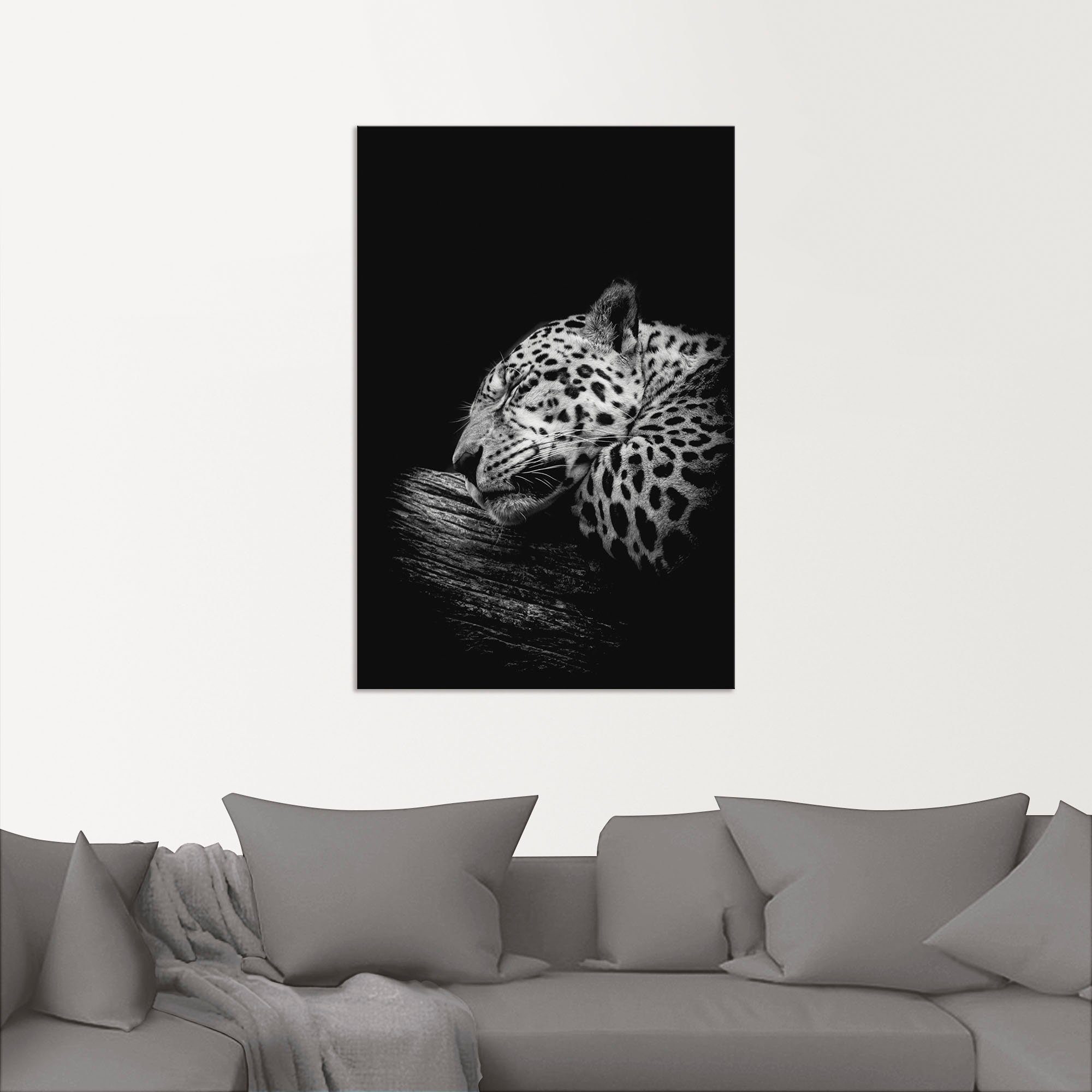 Artland Artprint De slapende jaguar als artprint van aluminium, artprint voor buiten, artprint op linnen, poster in verschillende maten. maten