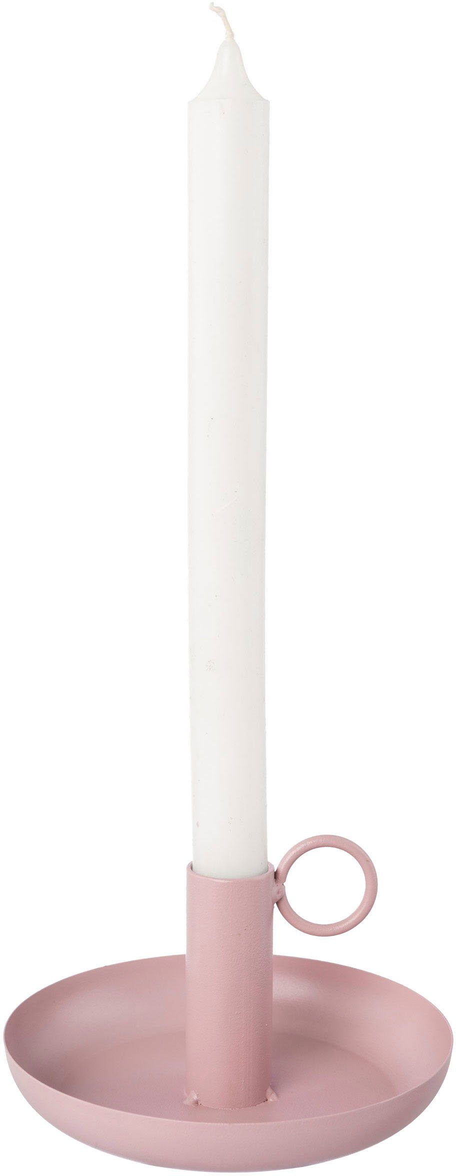 Creativ home Kandelaar Stompkaarsenhouder WUZZ uit metaal, met decoratieve handgreep (set, 3 stuks)
