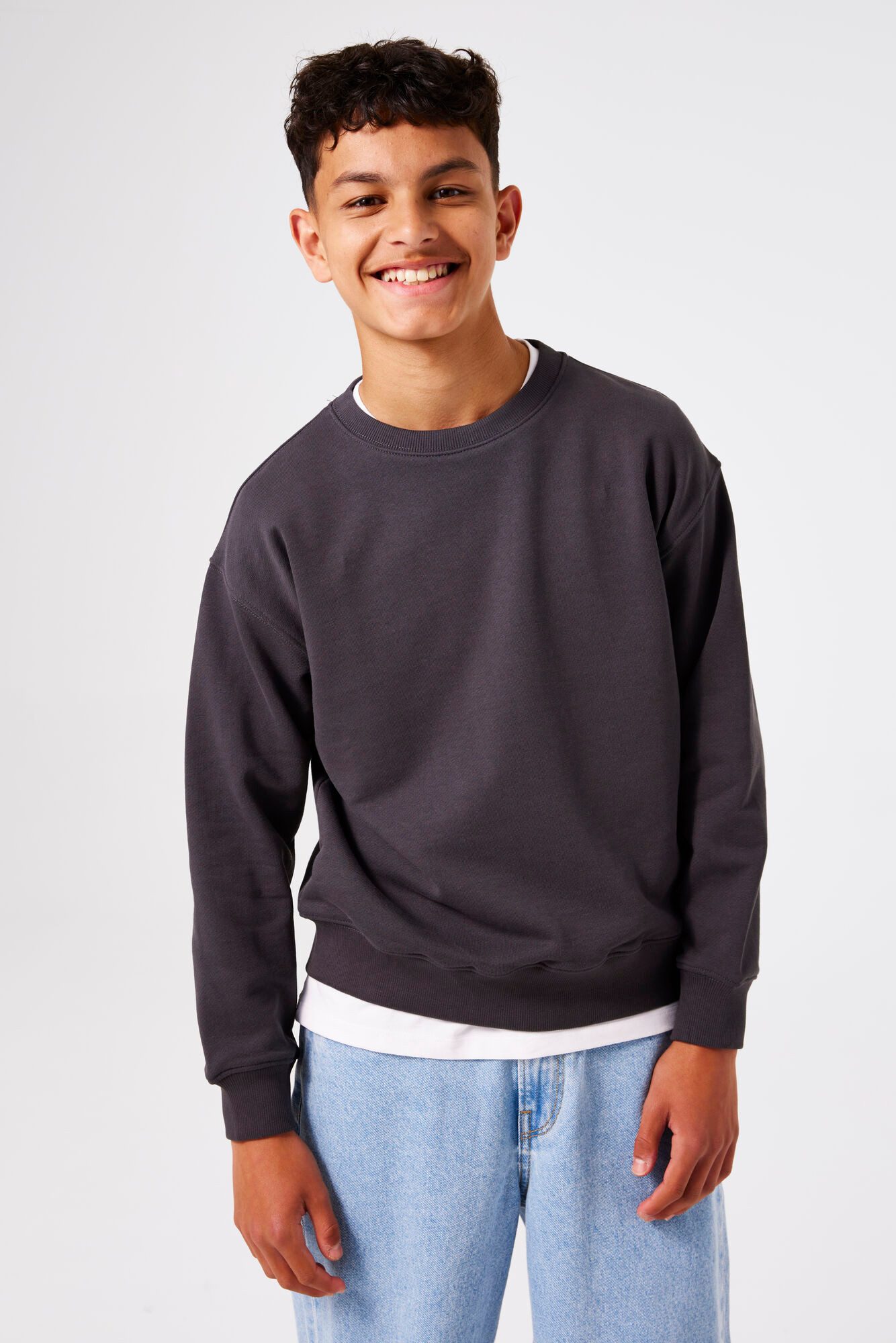 Garcia Sweater met ribboorden jongens sweatshirts maat 152/158 grijs