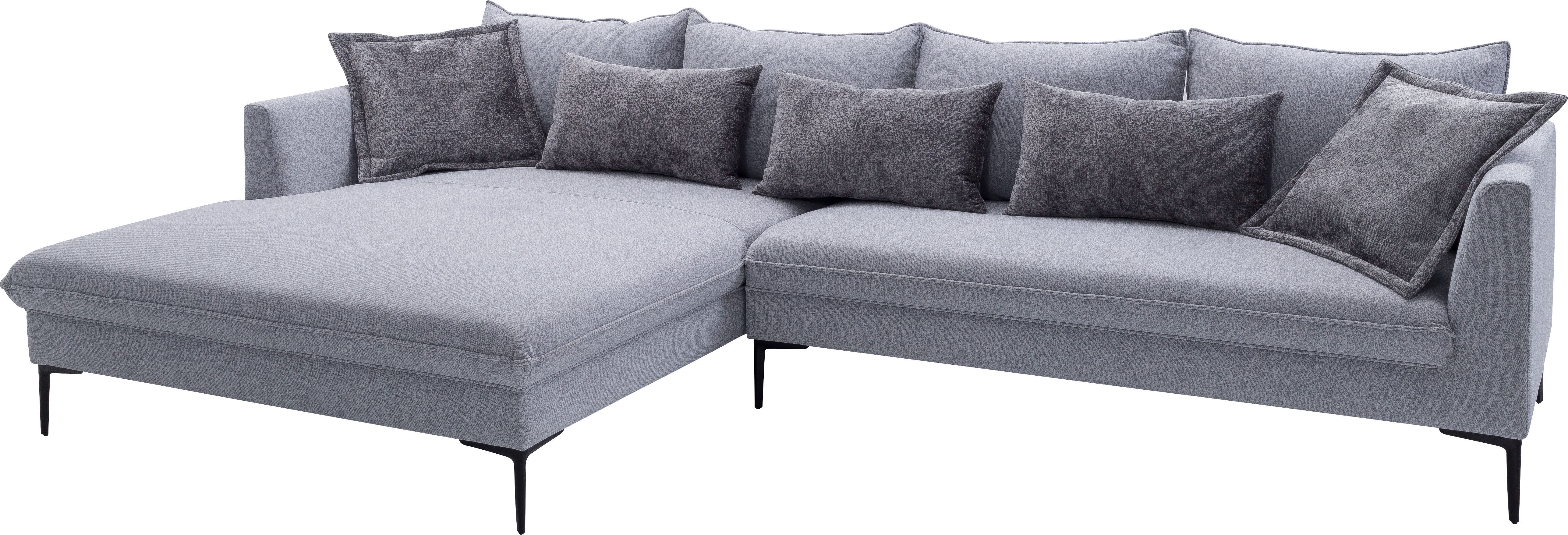 exxpo - sofa fashion Hoekbank Piazza, elegant en chic, designbank met geweldig zitcomfort, Longchair hoek in hoogwaardige afwerking, afmetingen 321x187cm (2-delig)