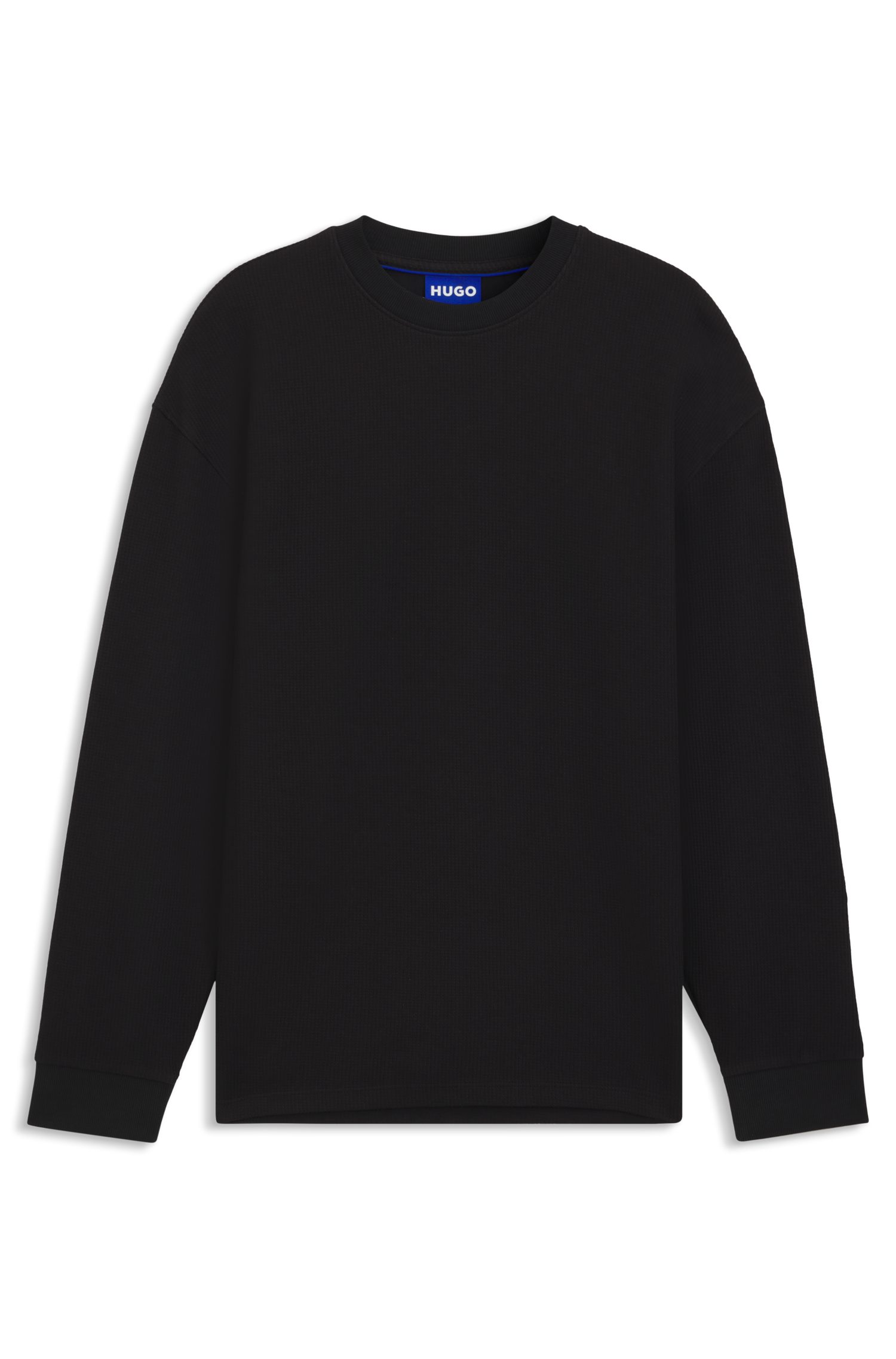 HUGO Blue Shirt met lange mouwen Nuwolo met logo-badge