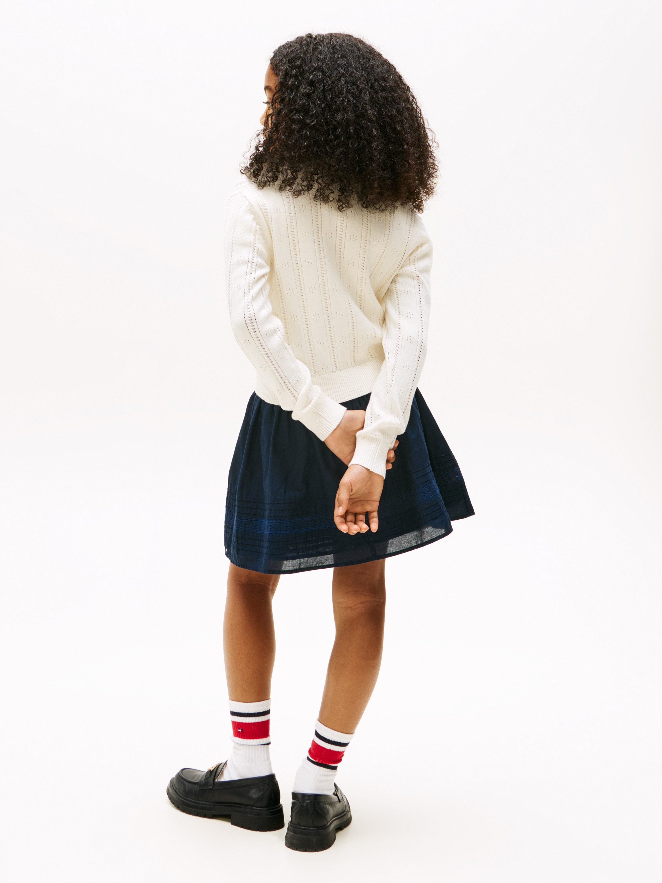 Tommy Hilfiger Vest POINTELLE CARDIGAN LS voor kinderen tot 16 jaar, met schattig patroon