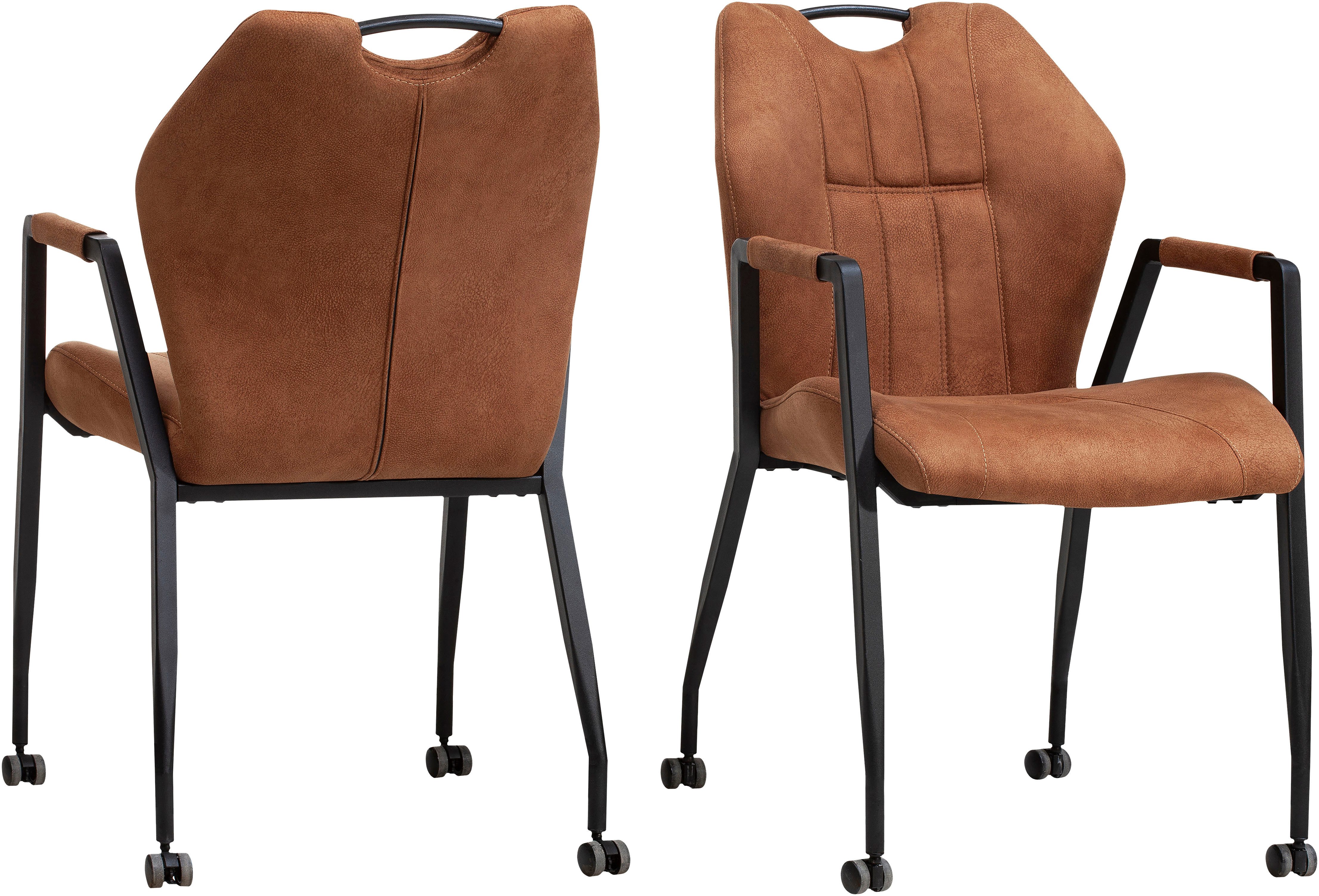 OMG Design Stoel met armleuningen Point Eetkamerstoel met wielen, bureaustoel (set)