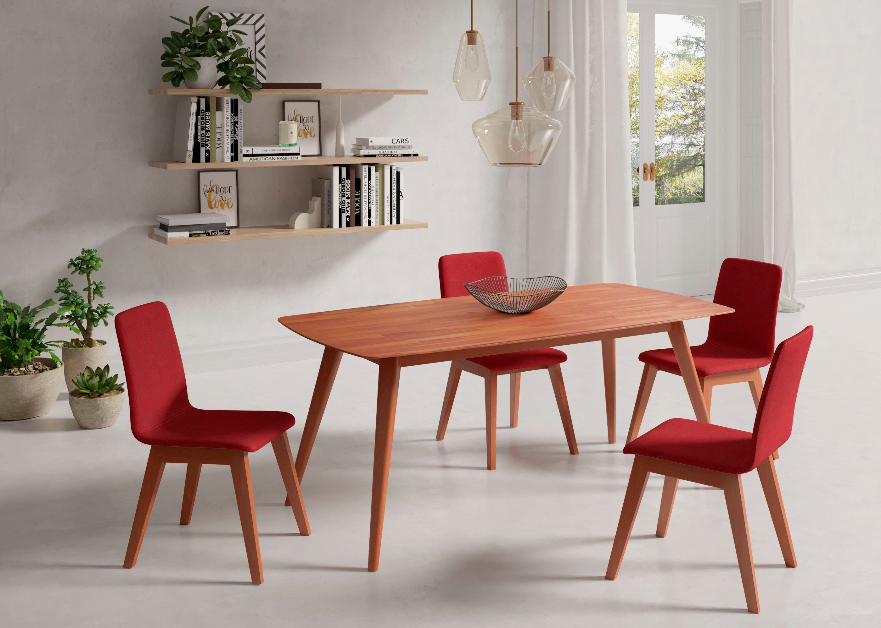 INOSIGN Stoel Sandy met verschillende stoelpootkleuren en kleurvarianten, zithoogte 47 cm (2 stuks)