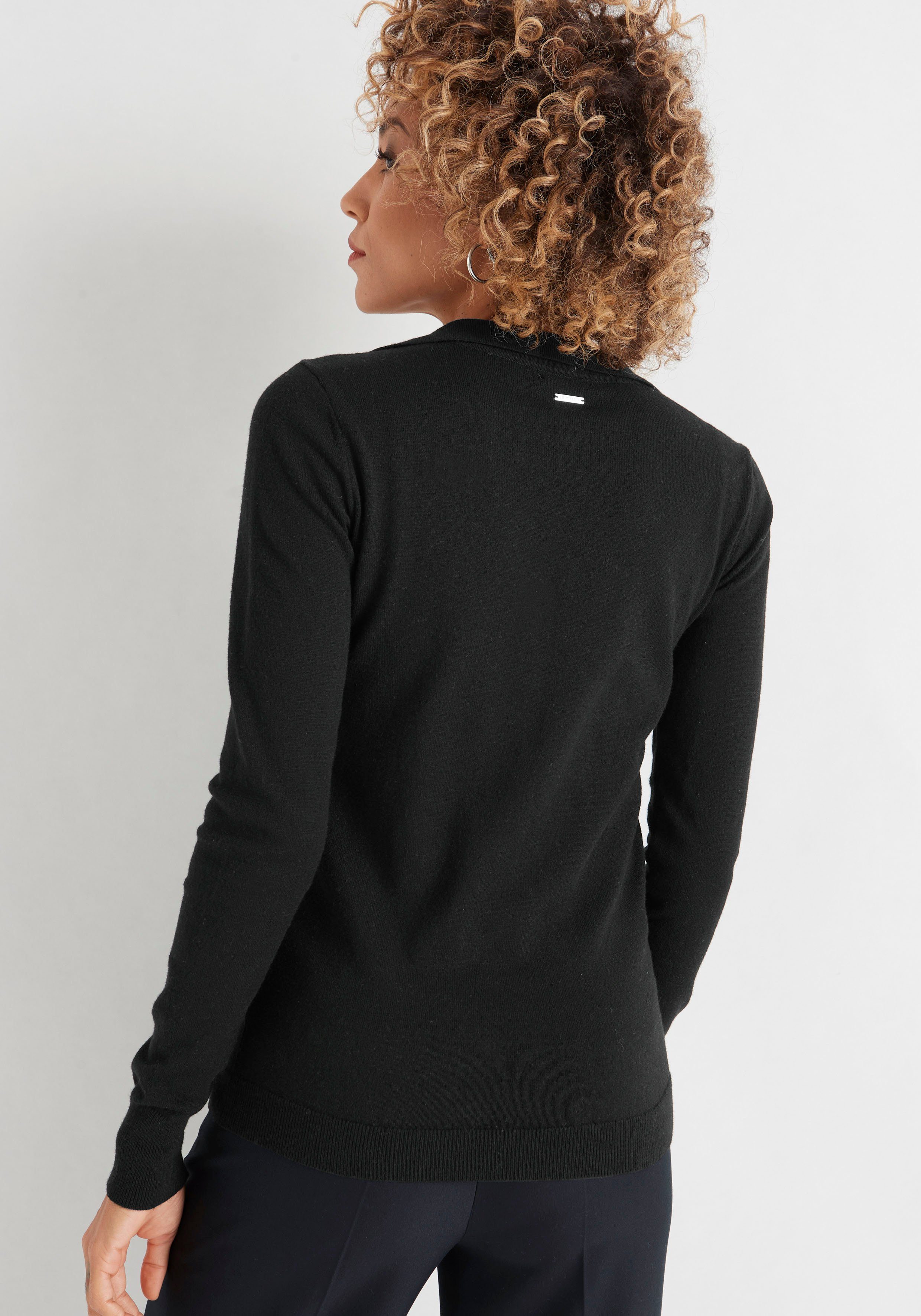 HECHTER PARIS Trui met polokraag met elegante v-hals
