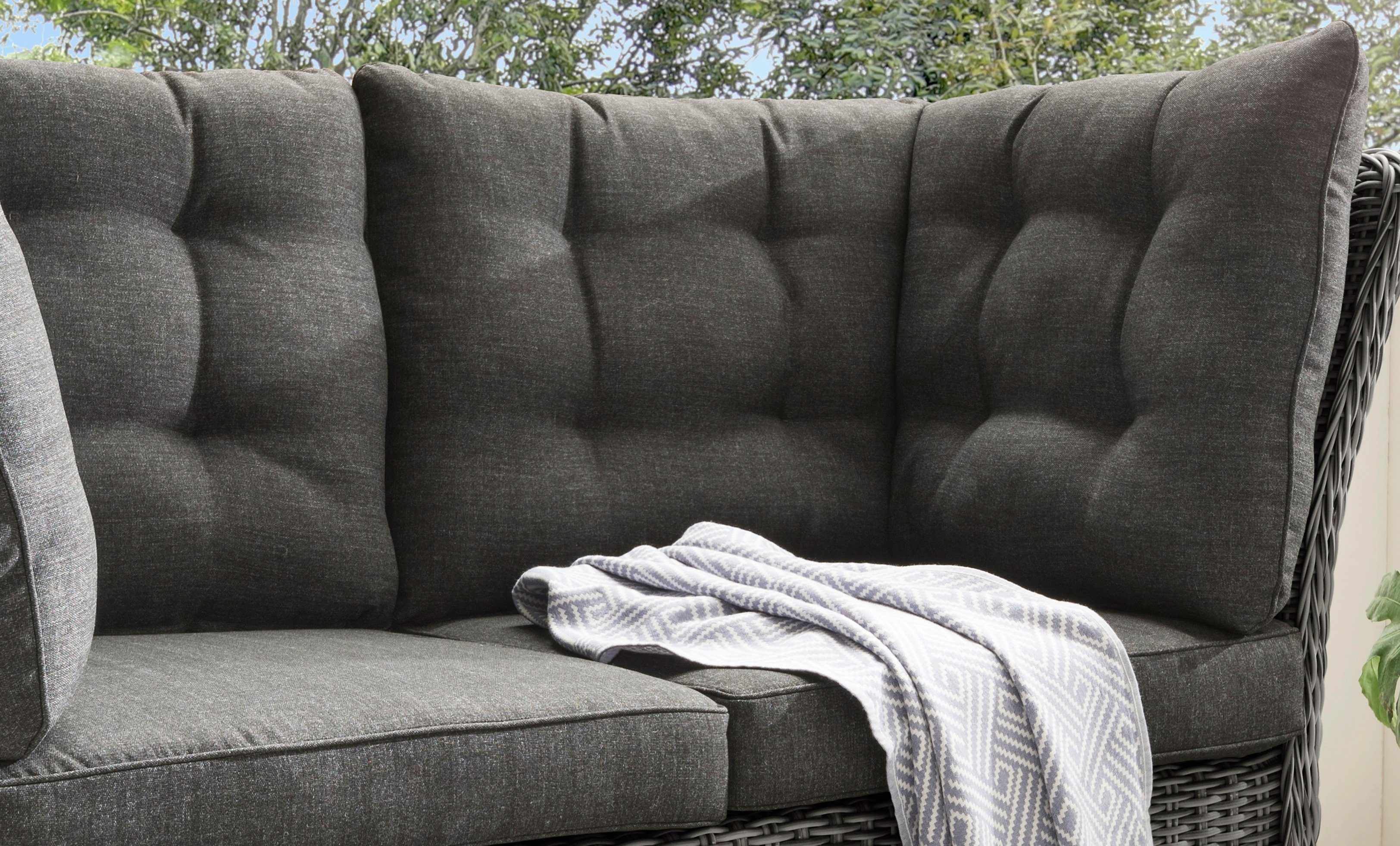 Destiny Tuin loungebank Palma Aluminium, polyrattan, 2-zitsbank, inclusief kussens