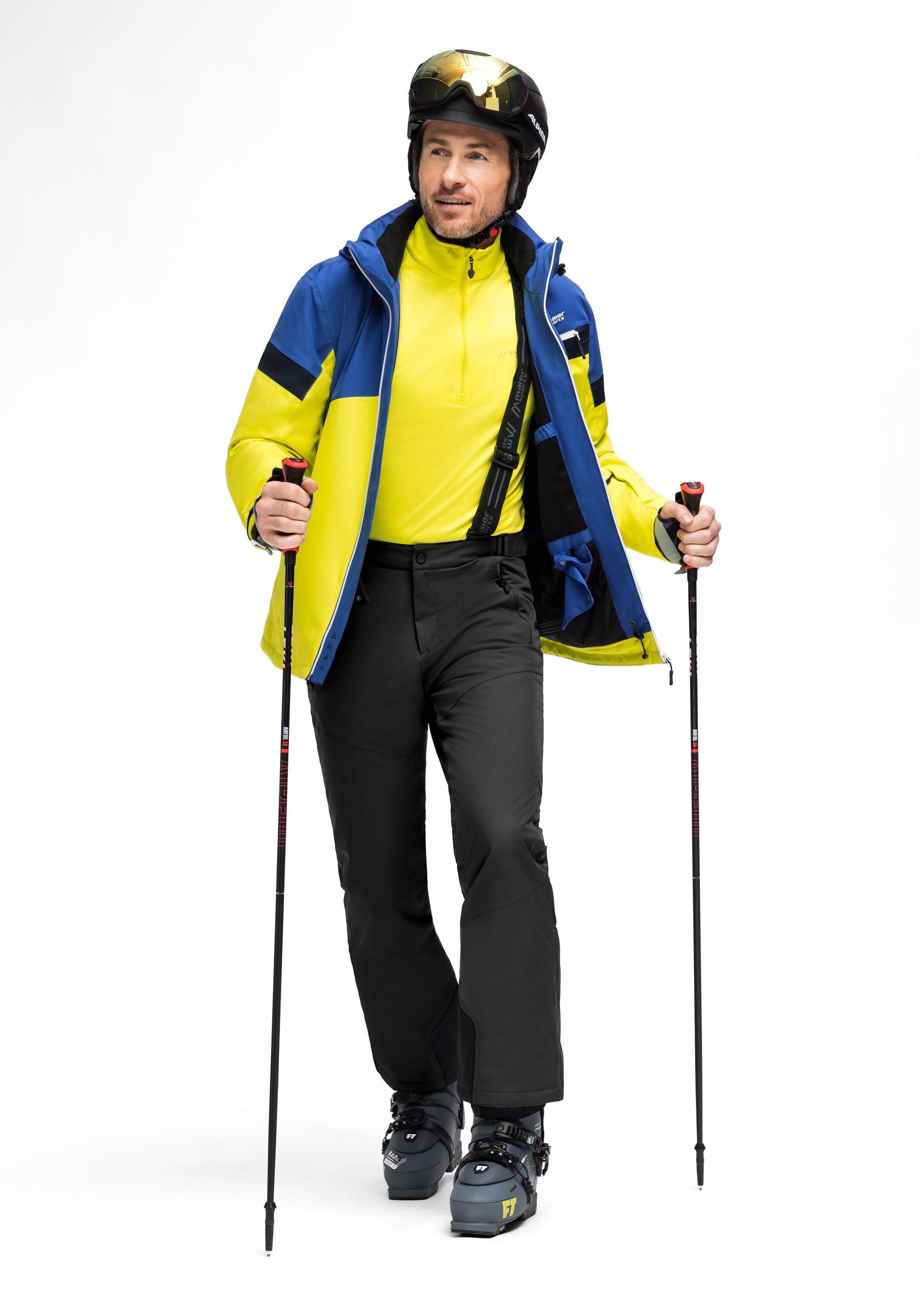 Maier Sports Skibroek Anton 2 Heren sneeuwbroek met bretels, wind/waterdicht, regular fit