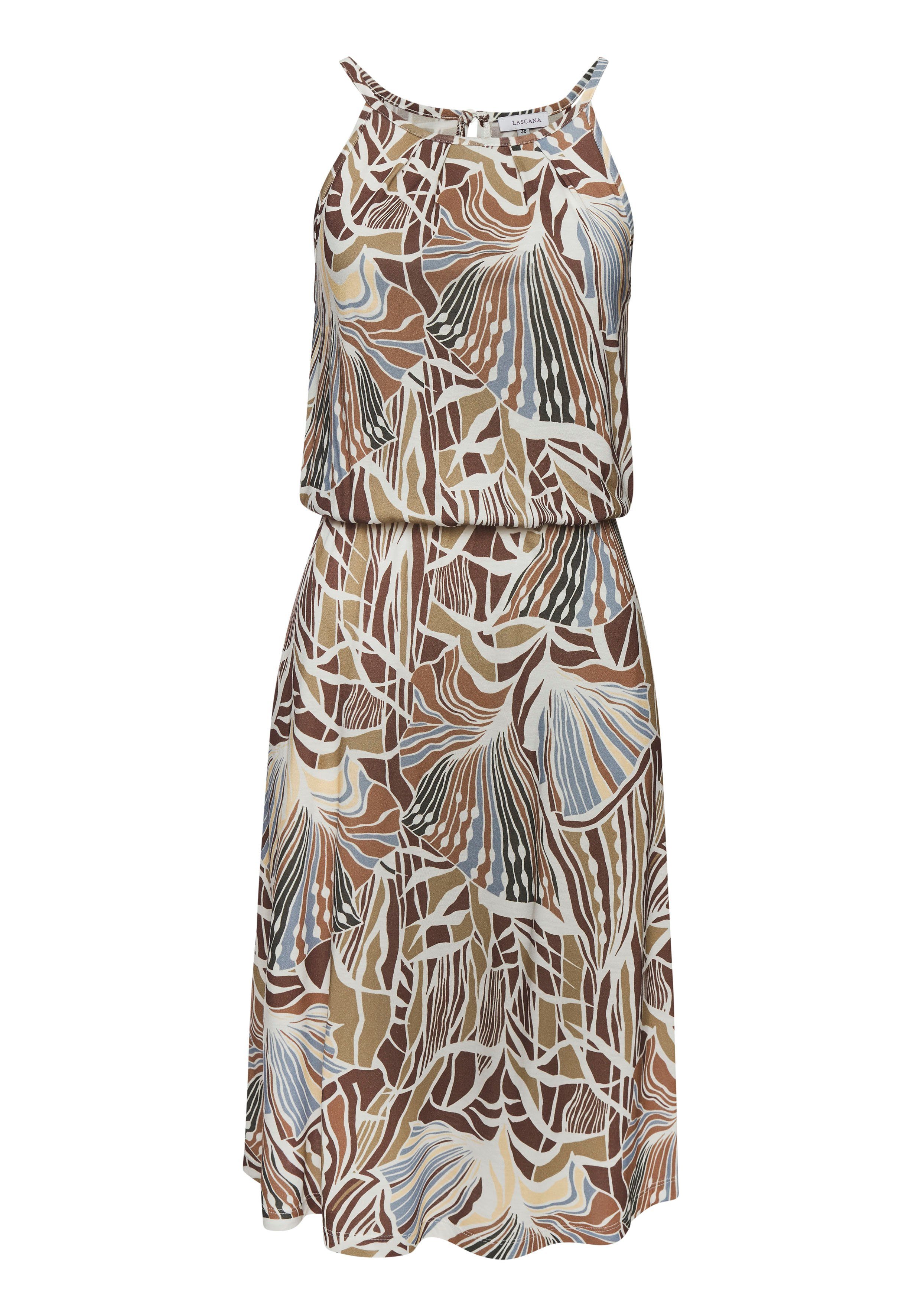 Lascana Jerseyjurk met alloverprint kort zomerjurk strandjurk