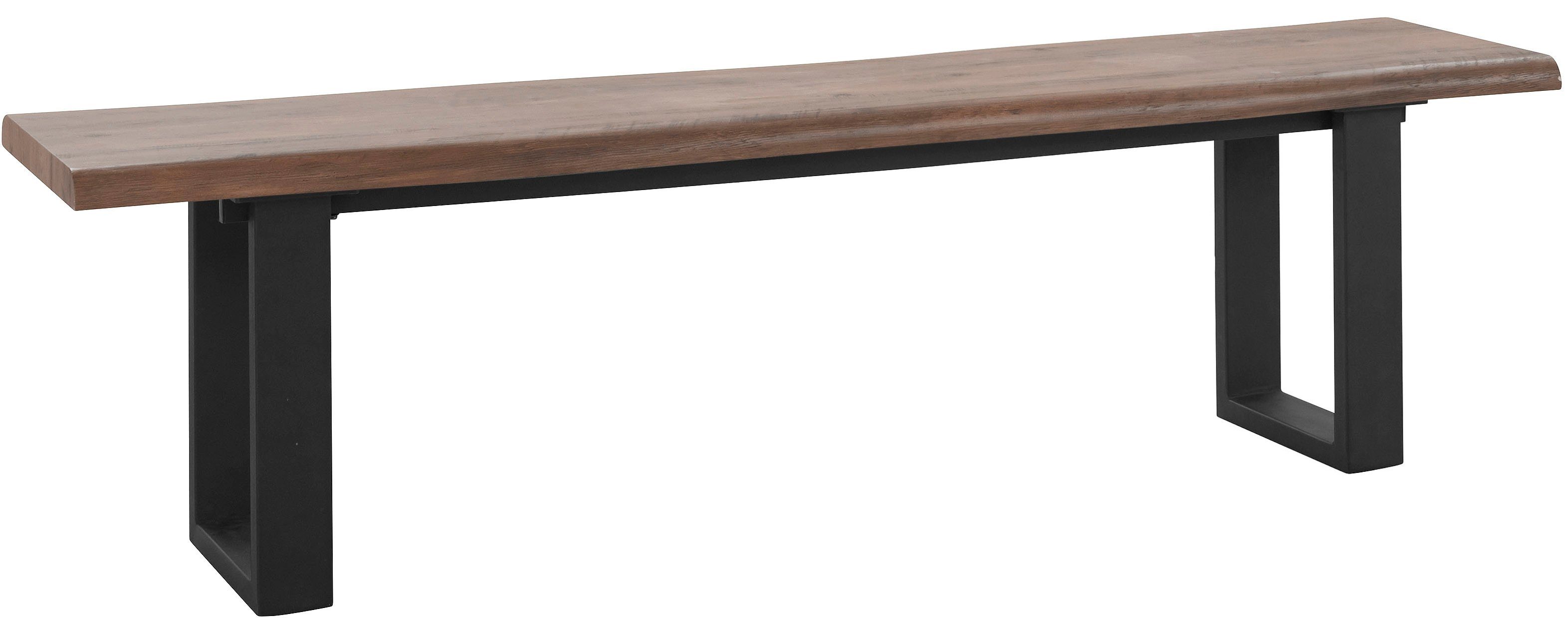 INOSIGN Zitbank Selina met mooi metalen frame en van folie voorziene hout-look op het zitoppervlak