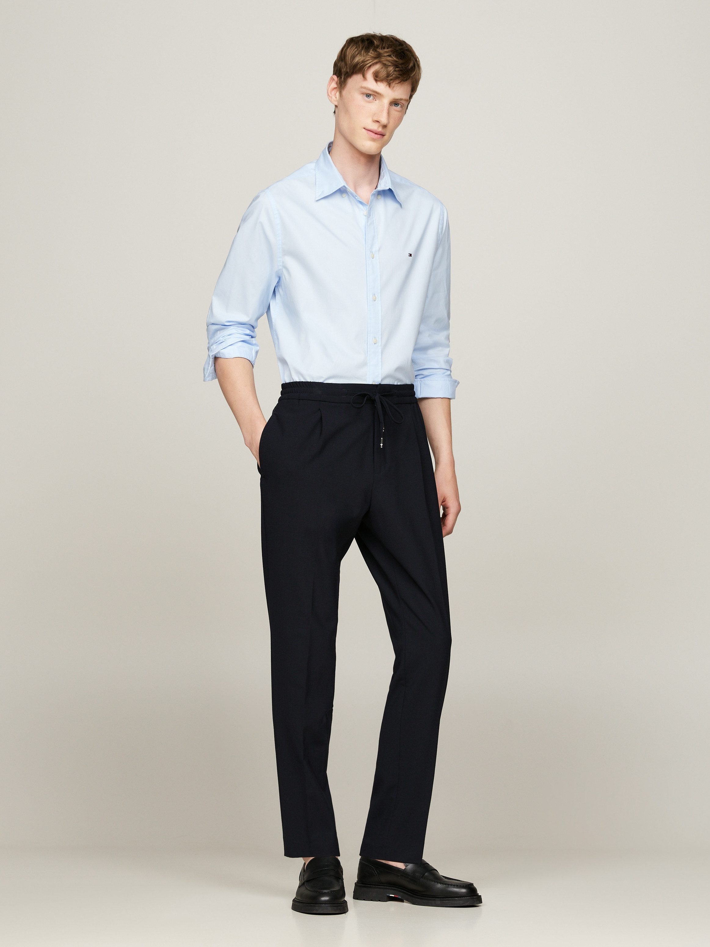 Tommy Hilfiger Overhemd met lange mouwen FLEX POPLIN RF SHIRT met tommy hilfiger labelschild binnenin de knoopsluiting (1-delig)