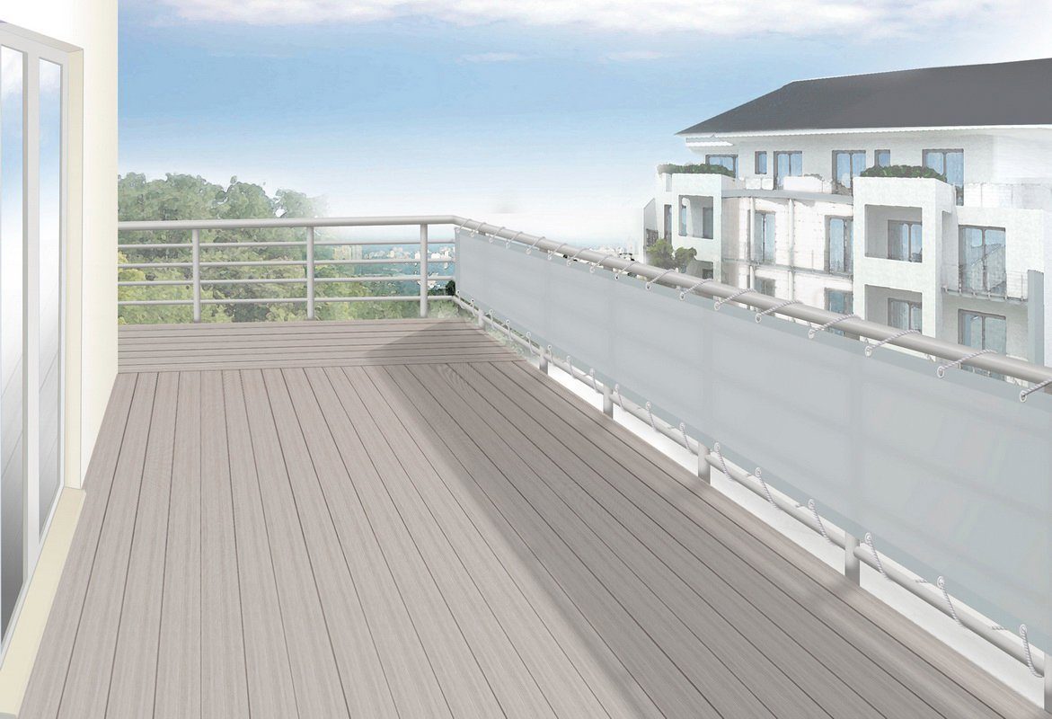 Floracord Balkon-inkijkbescherming BxH: 500x75 cm, zilvergrijs tuindecoratie maat -