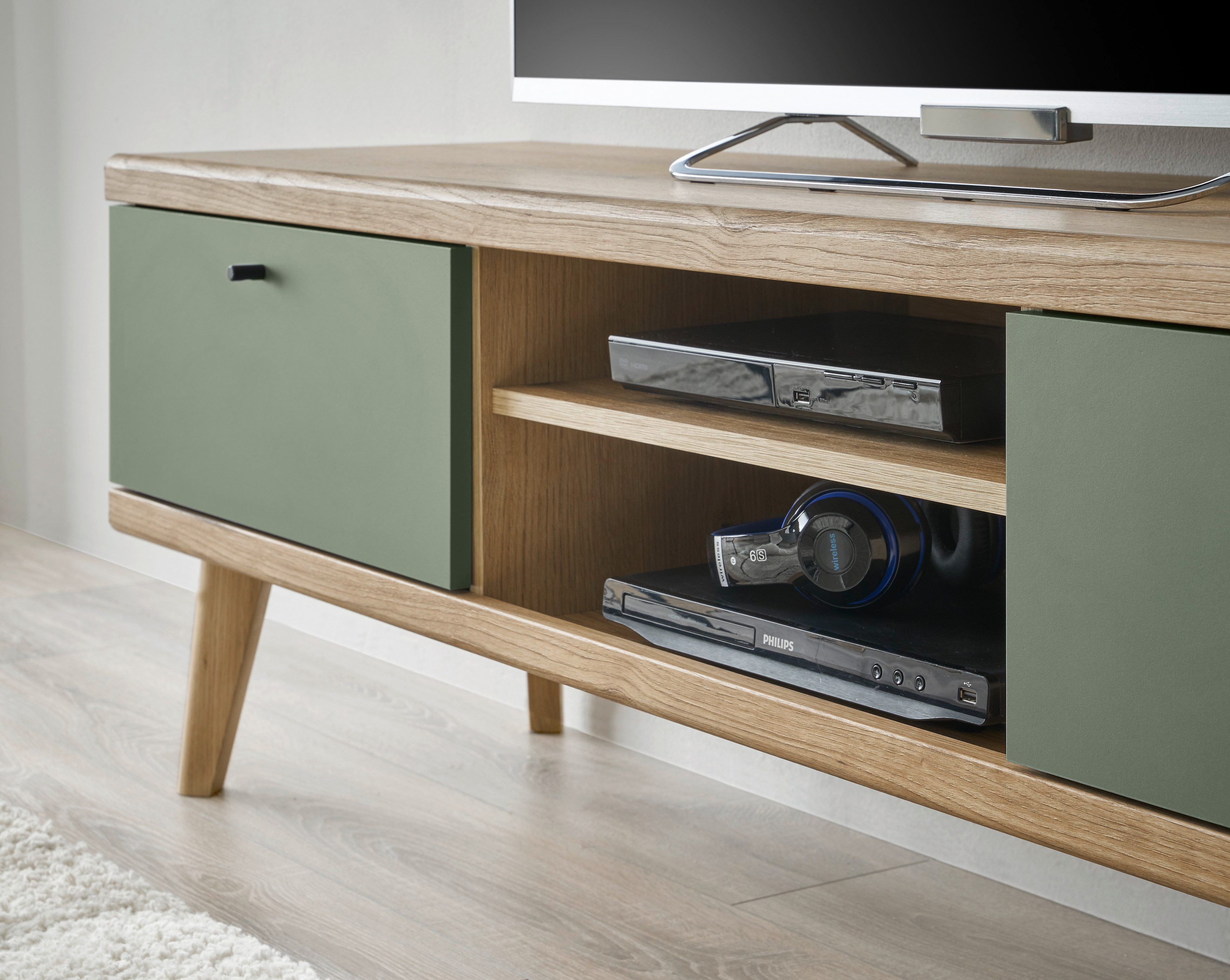 INOSIGN Wandmeubel MAVAS in moderne trendkleur, handgrepen van metaal (zwart), breedte 320 cm (set, 4-delig)