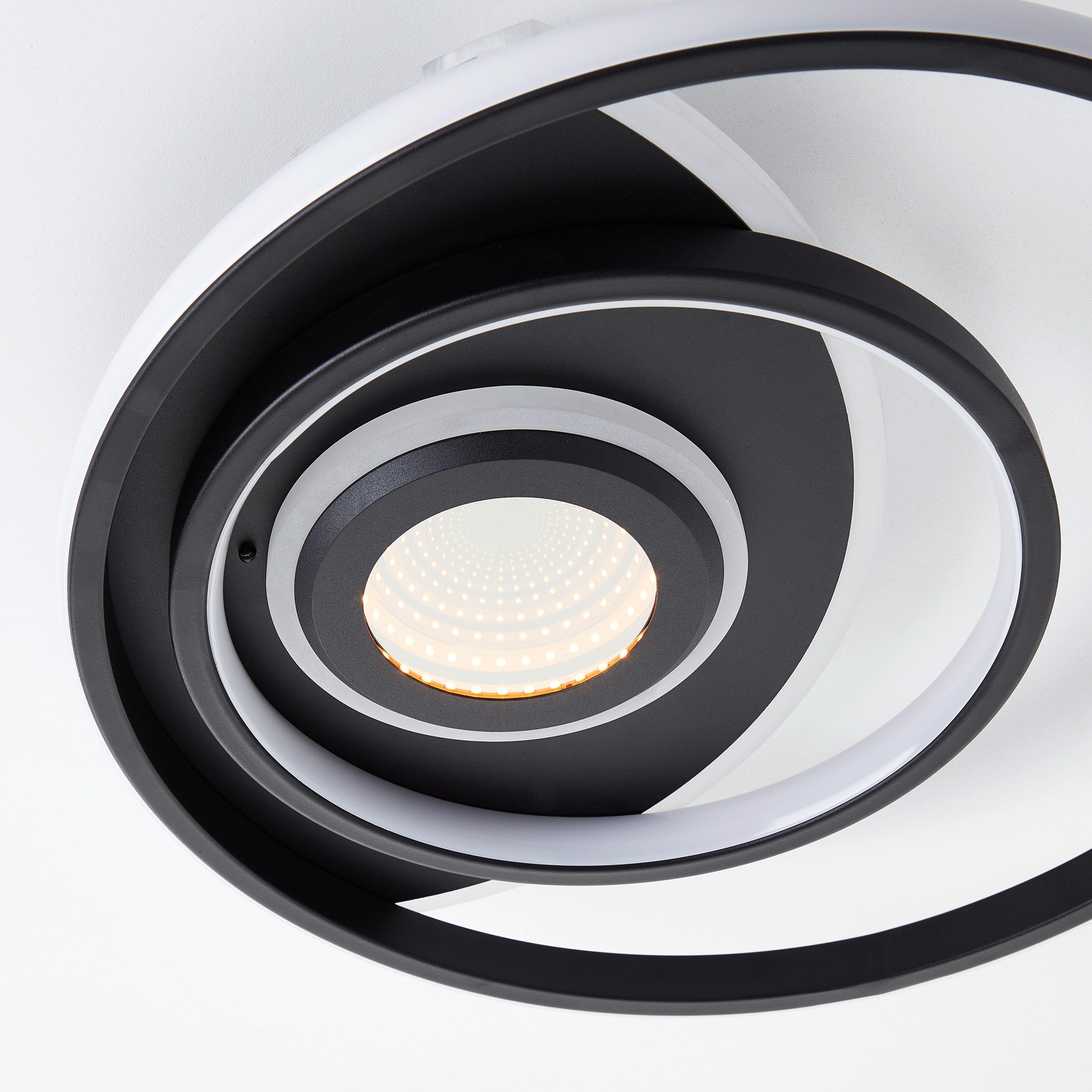 Brilliant Leuchten Led-plafondlamp Opame Ø 41 cm, 4400 lm, dimbaar, 3000-6500 K, afstandsbediening, metaal, zwart