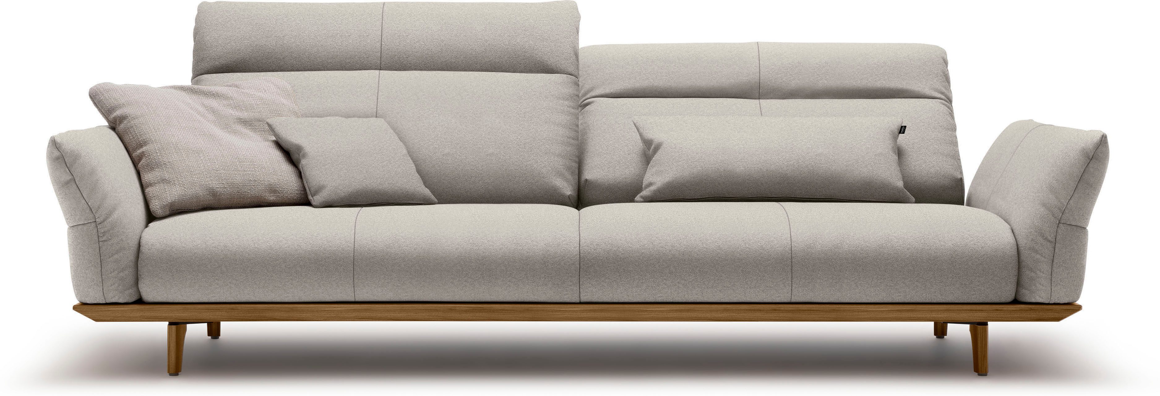 OTTO Creation BY ROLF BENZ 4-zitsbank Hs.460 Onderstel in walnotenhout, walnotenhouten poten, breedte 248 cm grijs, banken