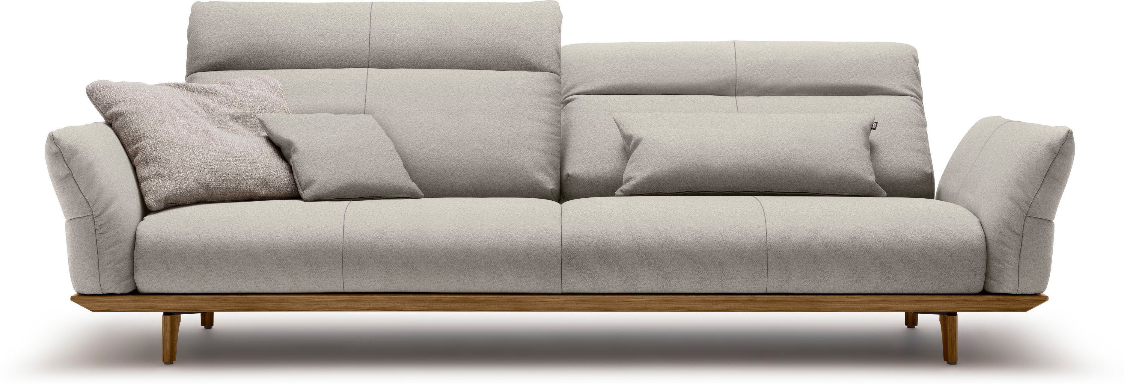 huelsta sofa 4-zitsbank hs.460 onderstel in walnotenhout, walnotenhouten poten, breedte 248 cm grijs
