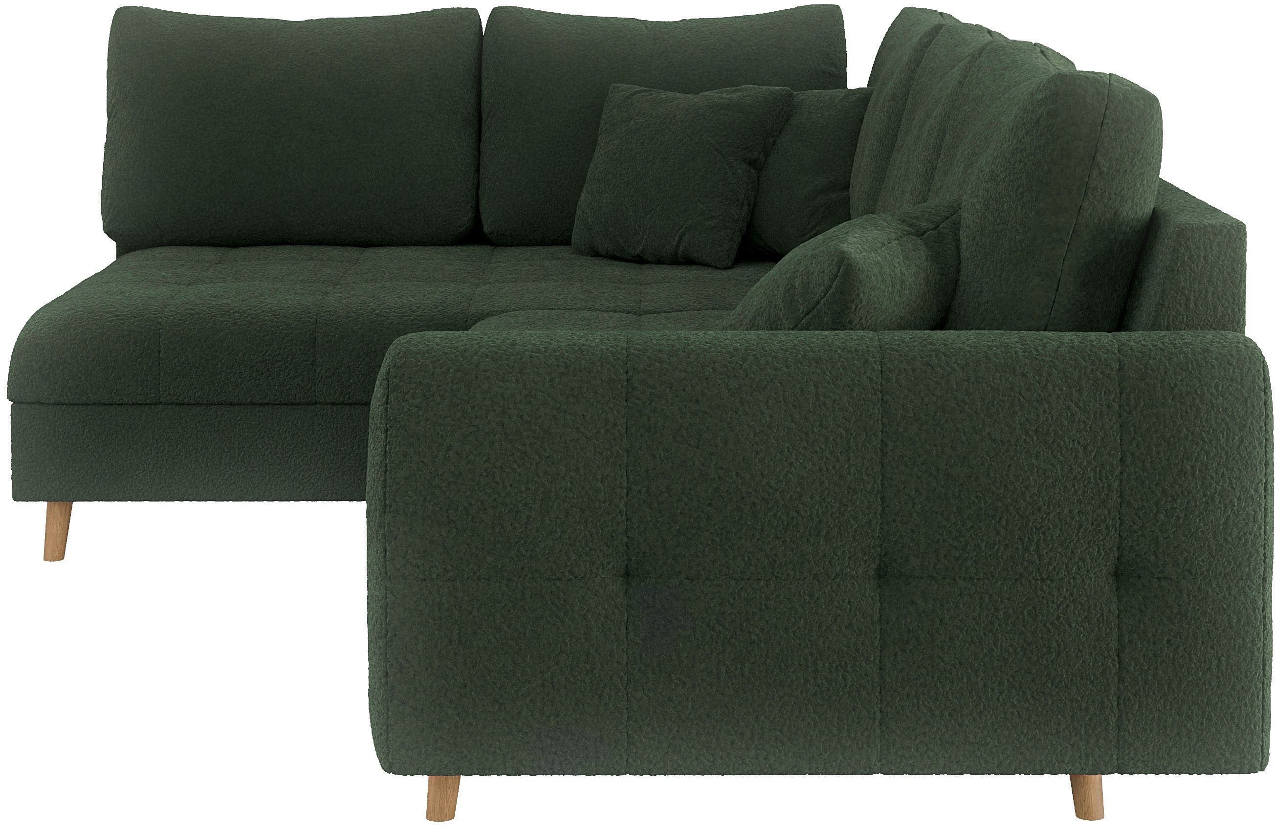 Home affaire Hoekbank CHARRE L-vorm met ottomane, afmetingen B/D/H: 231/161/81 cm fijne stiksels, losse rug- en sierkussens, ook in cord en bouclé