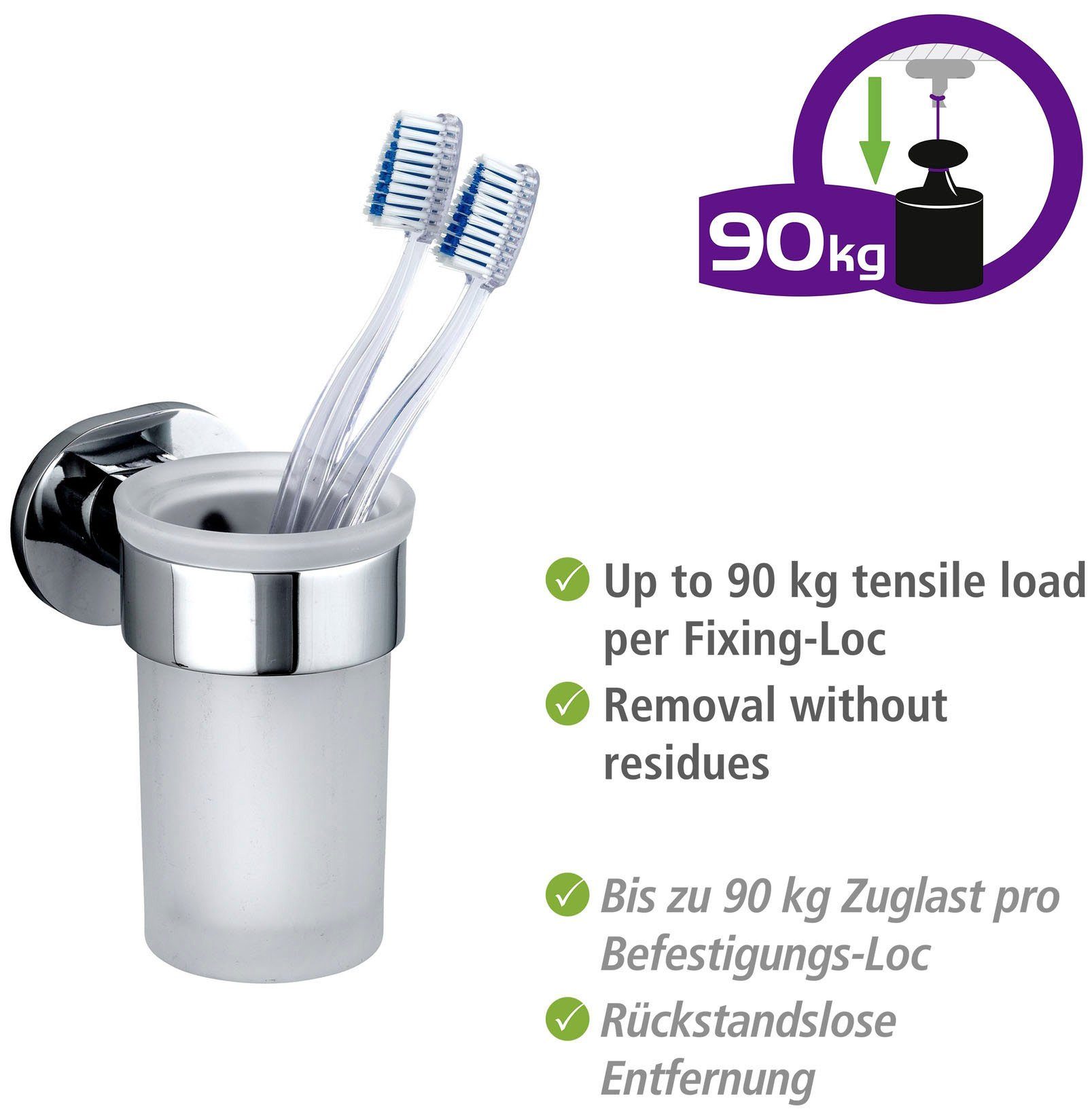 WENKO Poetsbeker UV-Loc® Maribor bevestigen zonder boren met innovatief plaksysteem