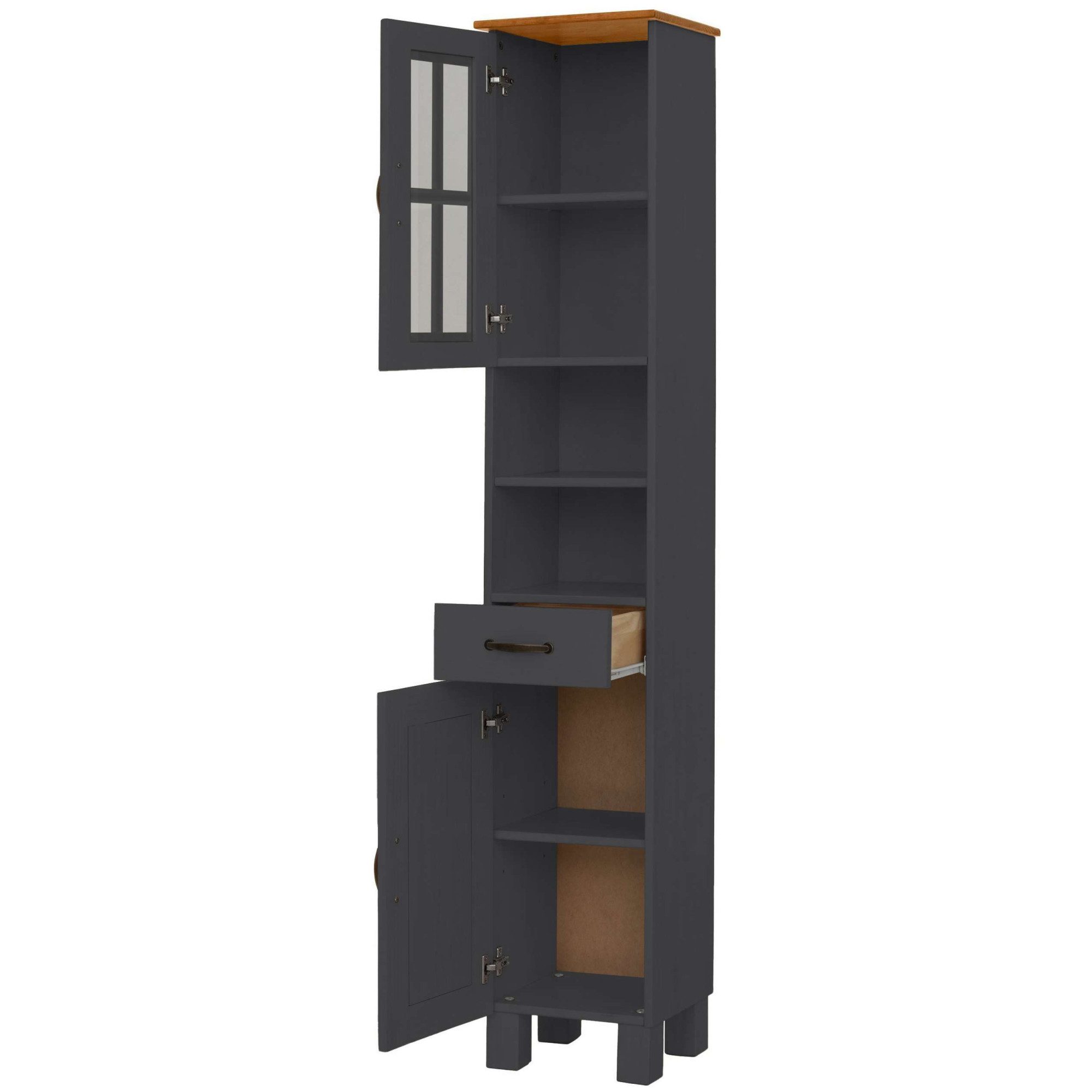 Home affaire Hoge kast Rodby Massief, FSC®-gecertificeerd hout, breedte 33 cm, hoogte 180 cm