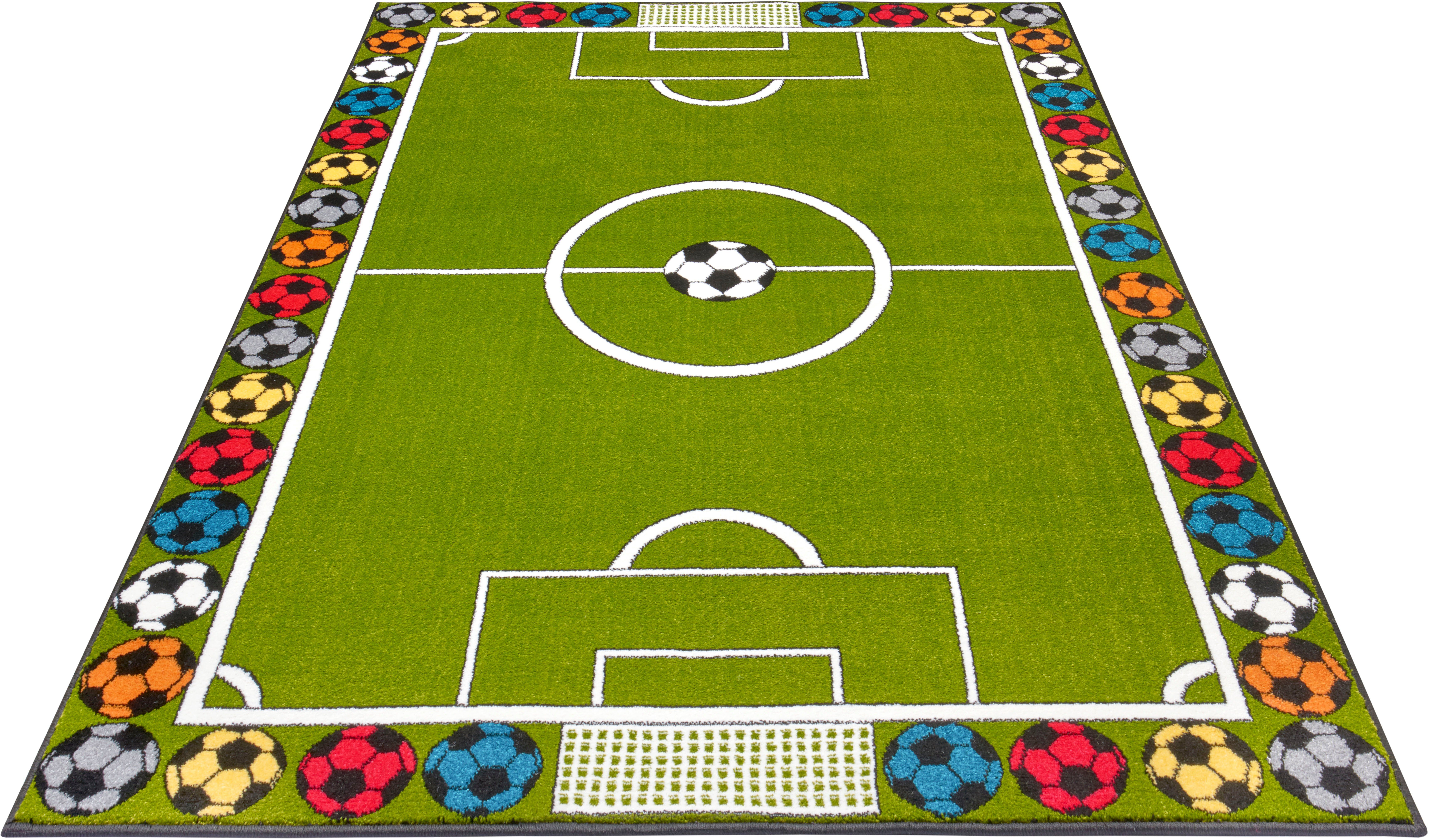 Speelkleed voetbal Stadium - groen/multi 200x290 cm