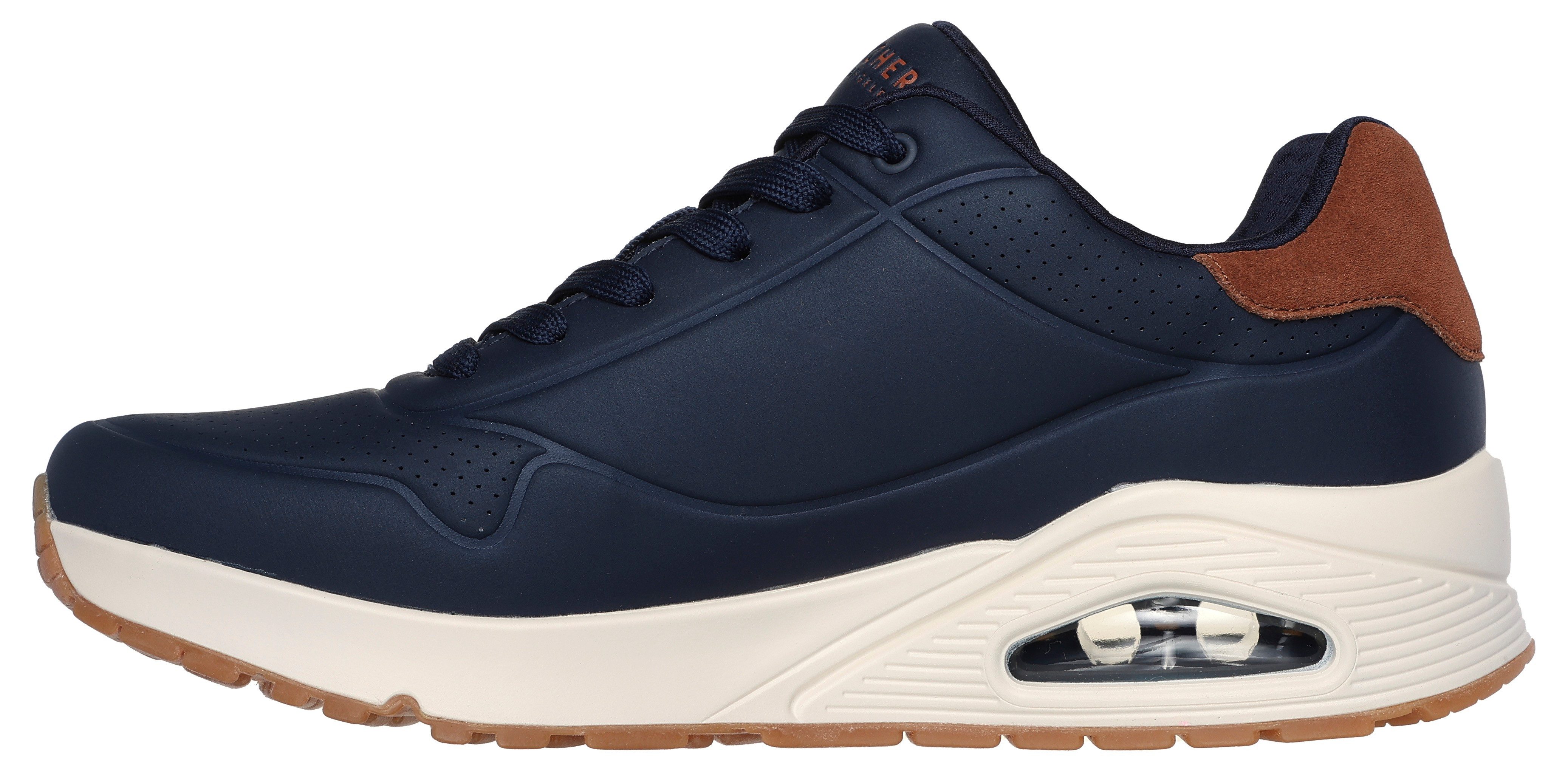 Skechers Sneakers UNO-SUITED ON AIR vrijetijdsschoen, lage schoen, veterschoen met modieuze sleehak