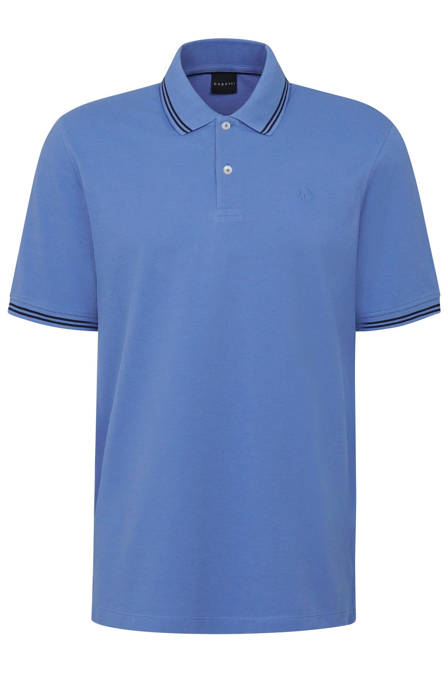 Bugatti Poloshirt met contraststrepen en borstborduursel
