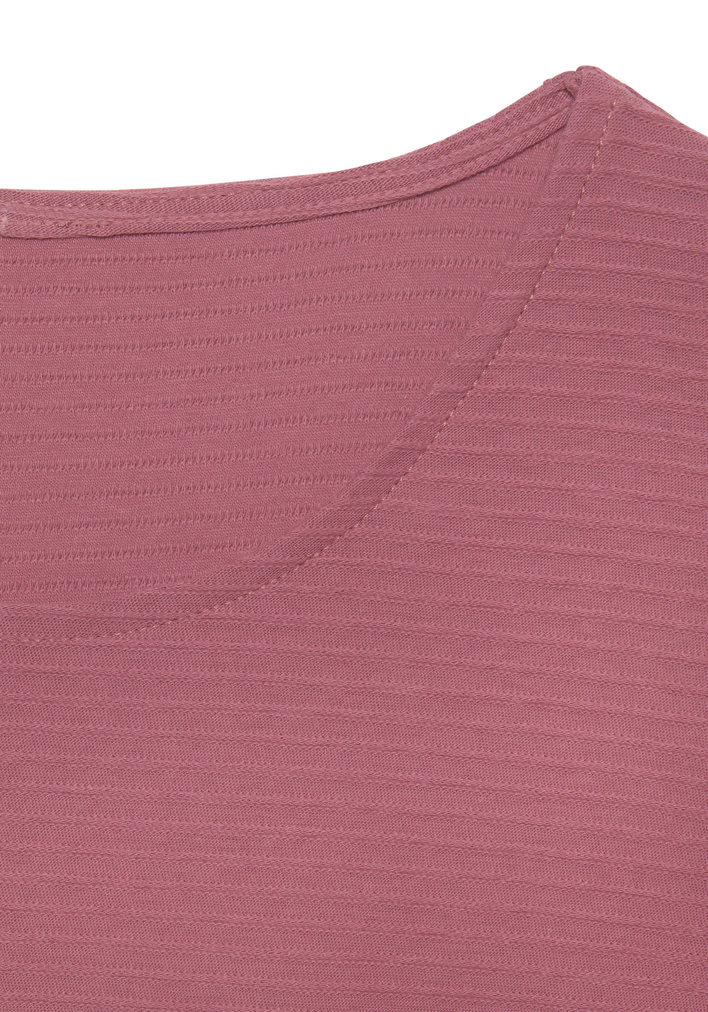 Lascana Shirt met lange mouwen van gestructureerd materiaal (set 2-delig)