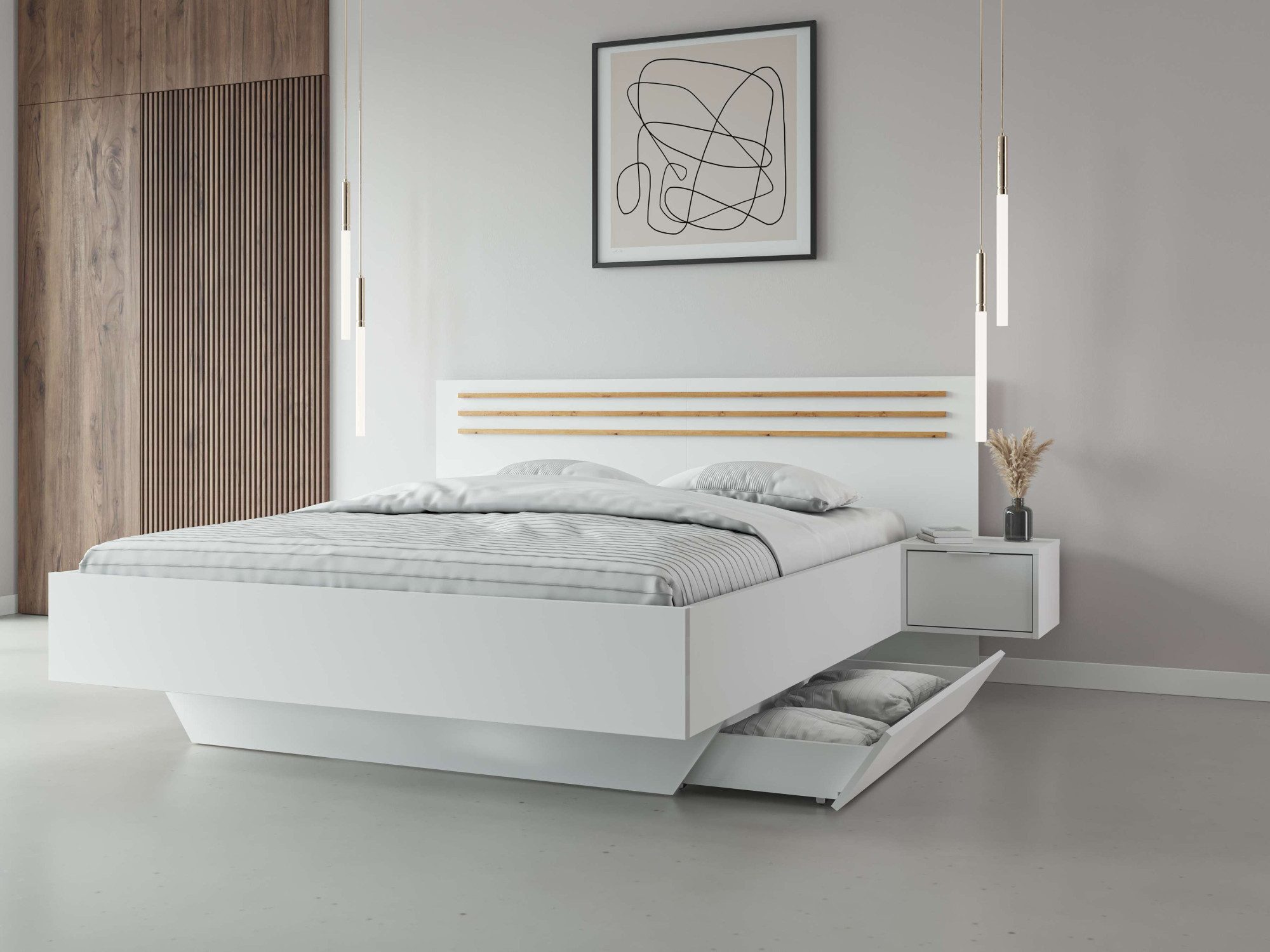 Home affaire Bed rame Calera met twee nachtkastjes (slaapoppervlak 180x200 cm) (set)