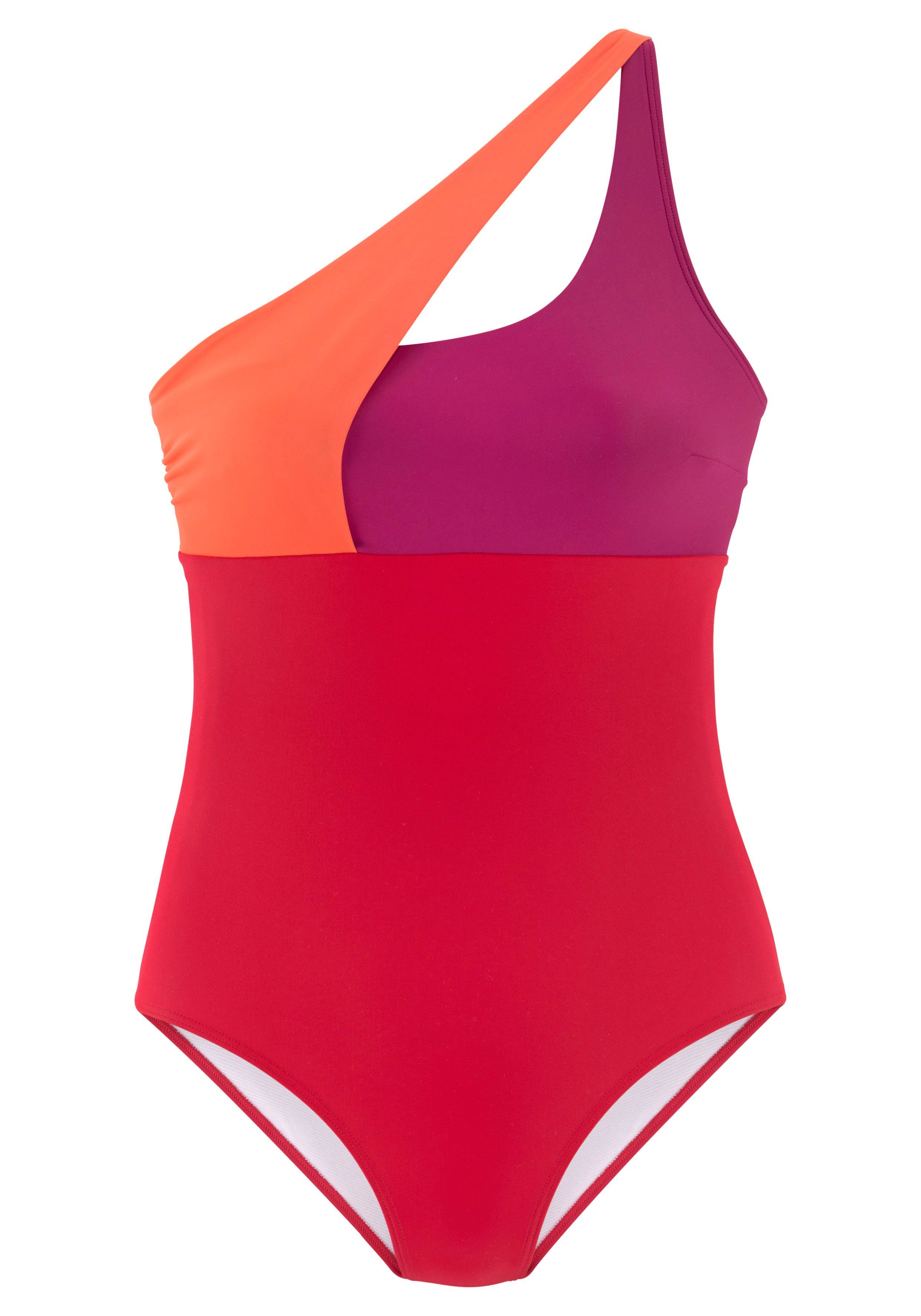 S.Oliver RED LABEL Beachwear Badpak Yella in modieuze one-shoulder vorm