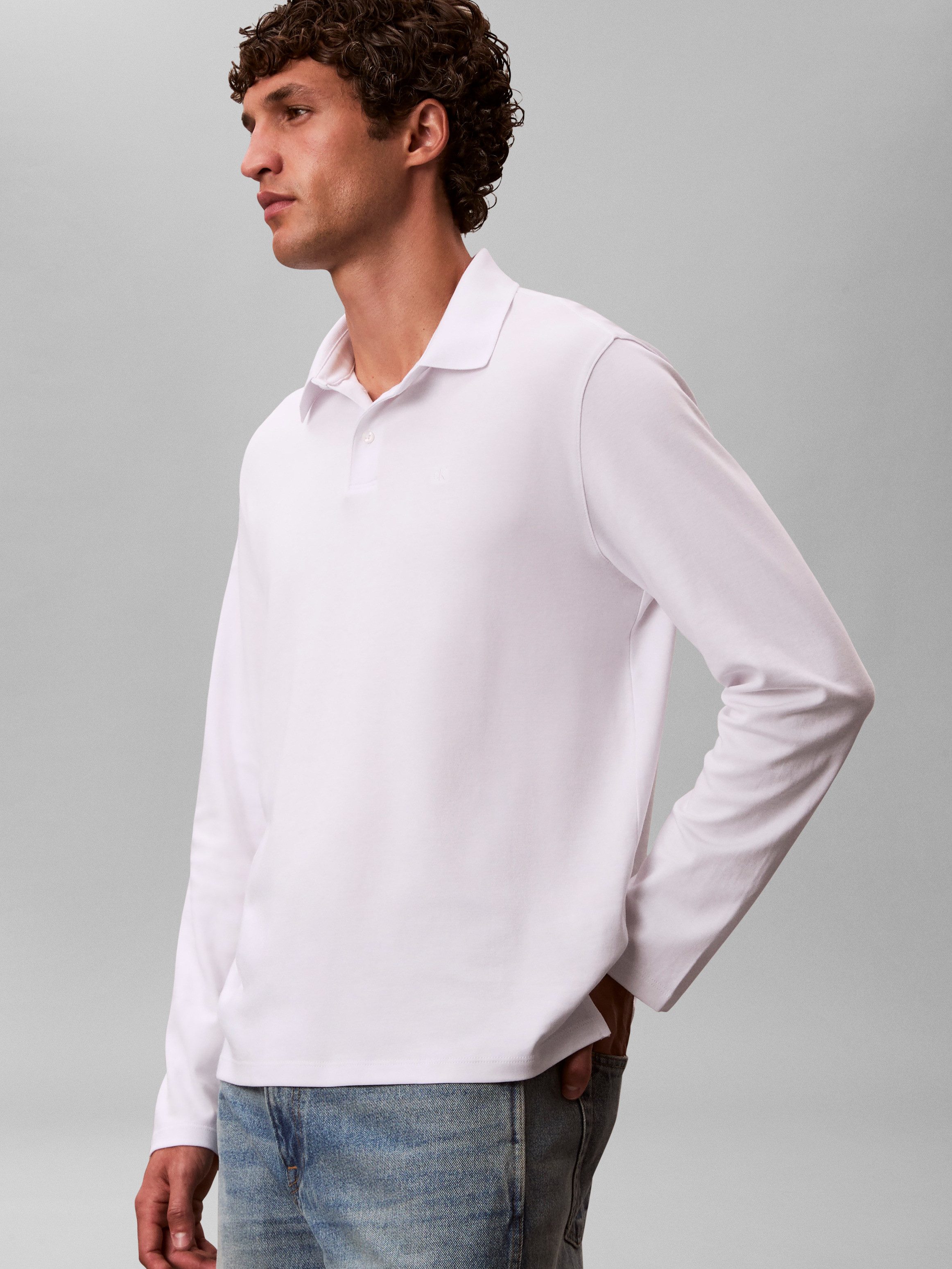 Calvin Klein Poloshirt met lange mouwen LS SUPIMA COTTON SOLID POLO