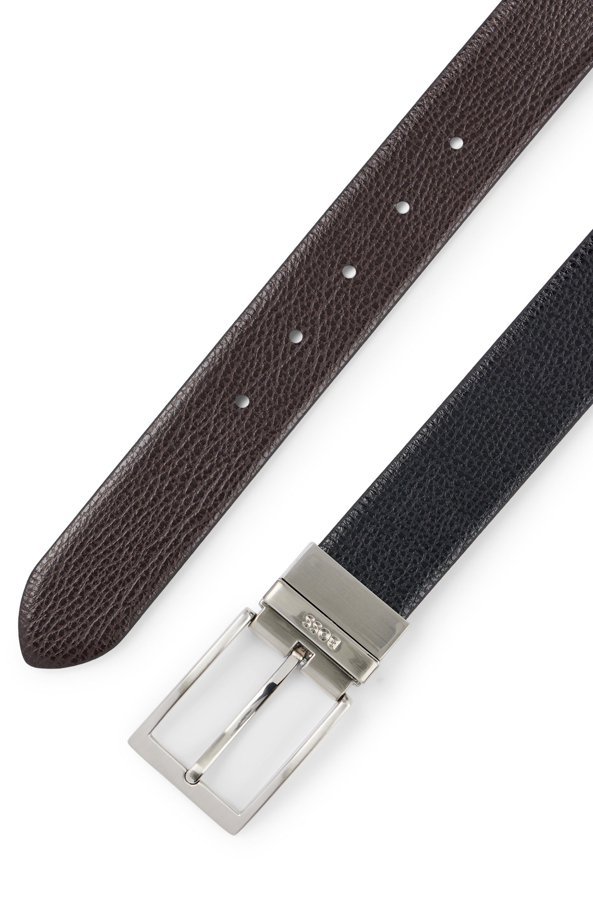 Boss Leren riem Ollie met boss logo-tekst op de metalen lus