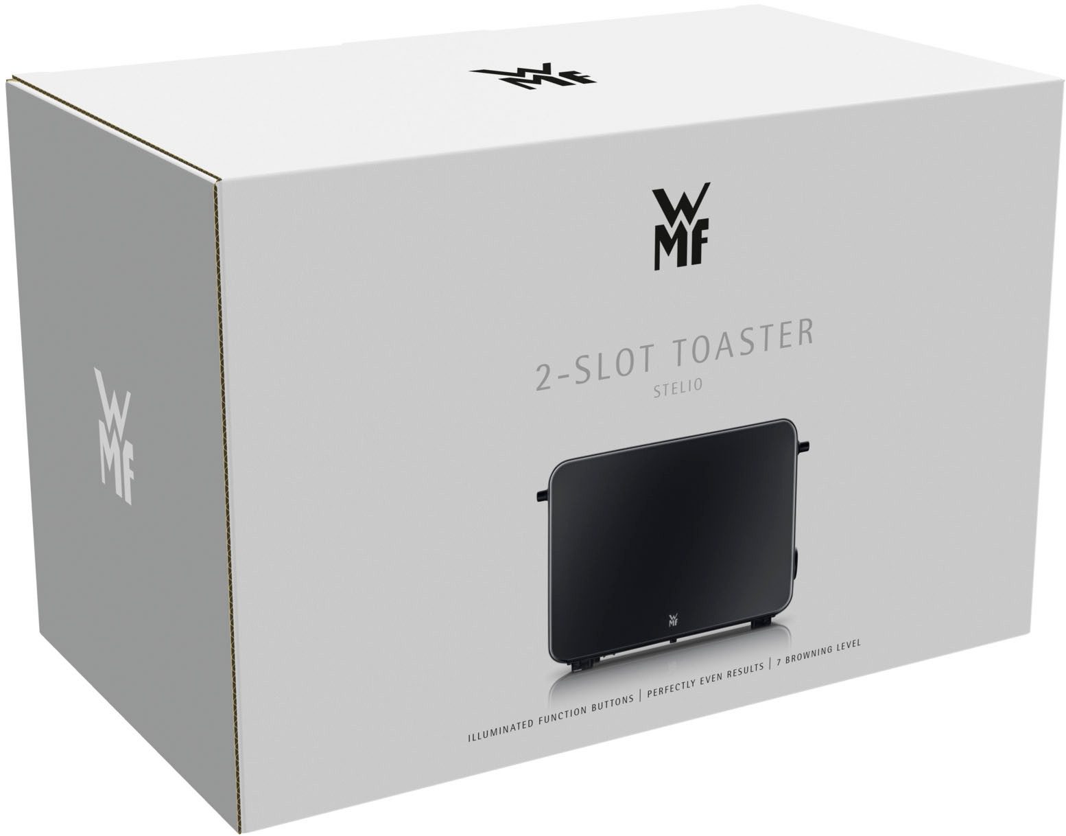 WMF Toaster Stelio Edition Deep Black, 2-sneden broodrooster met broodjesopzetstuk