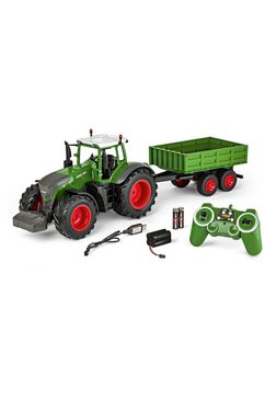 carson rc-tractor tractor met aanhanger, 1:16, rtr groen