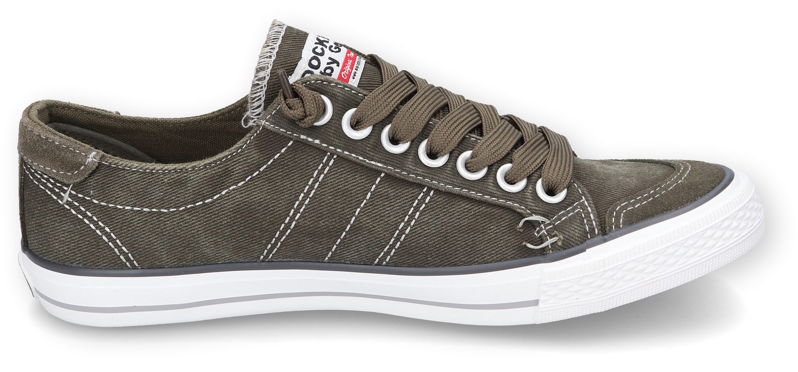 Dockers by Gerli Slip-on sneakers , vrijetijdsschoen, retro sneaker, fake veters, in coole jeanslook