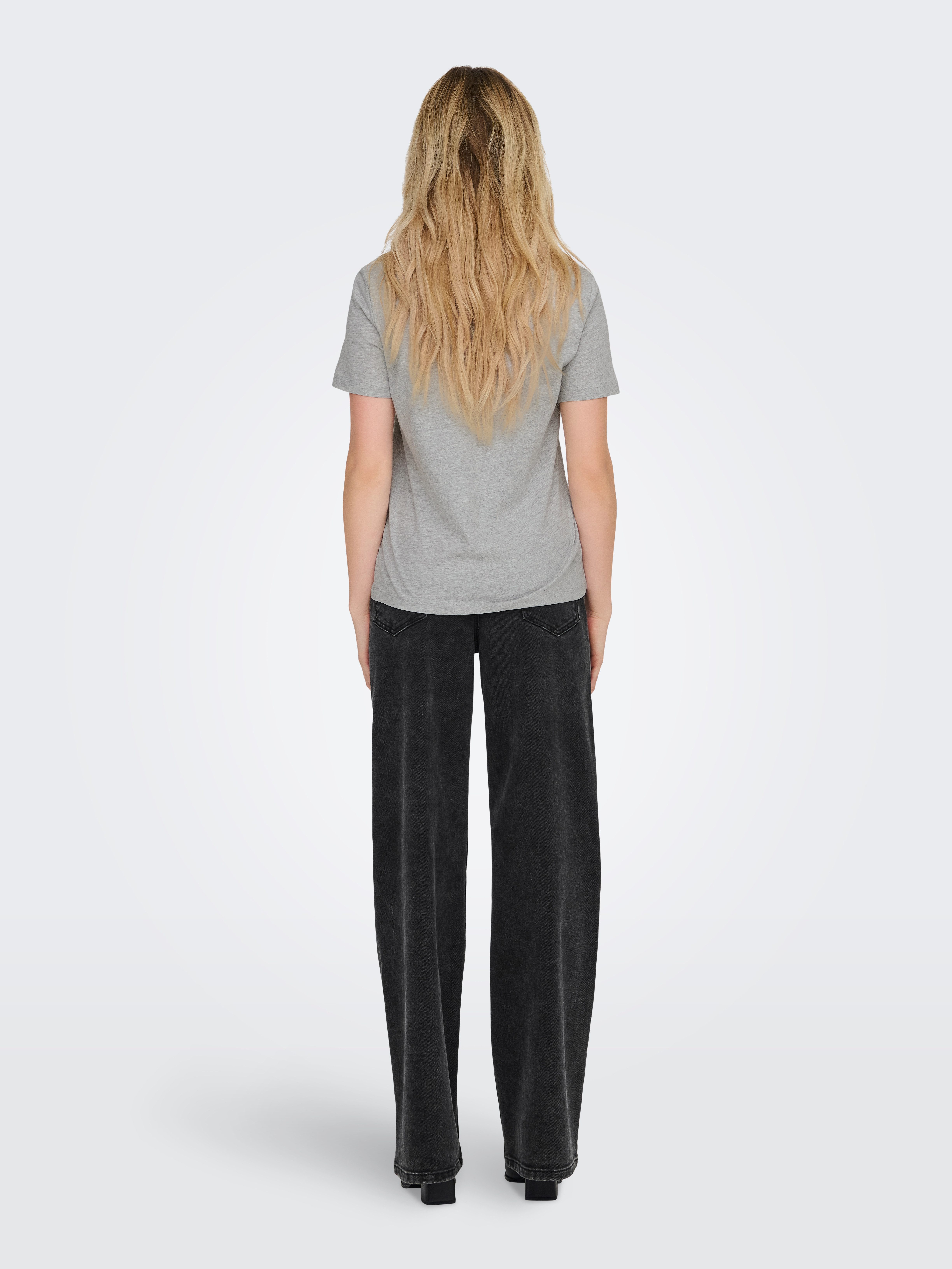 Only Shirt met korte mouwen ONLKITA LIFE REG S/S HEEL TOP BOX JRS