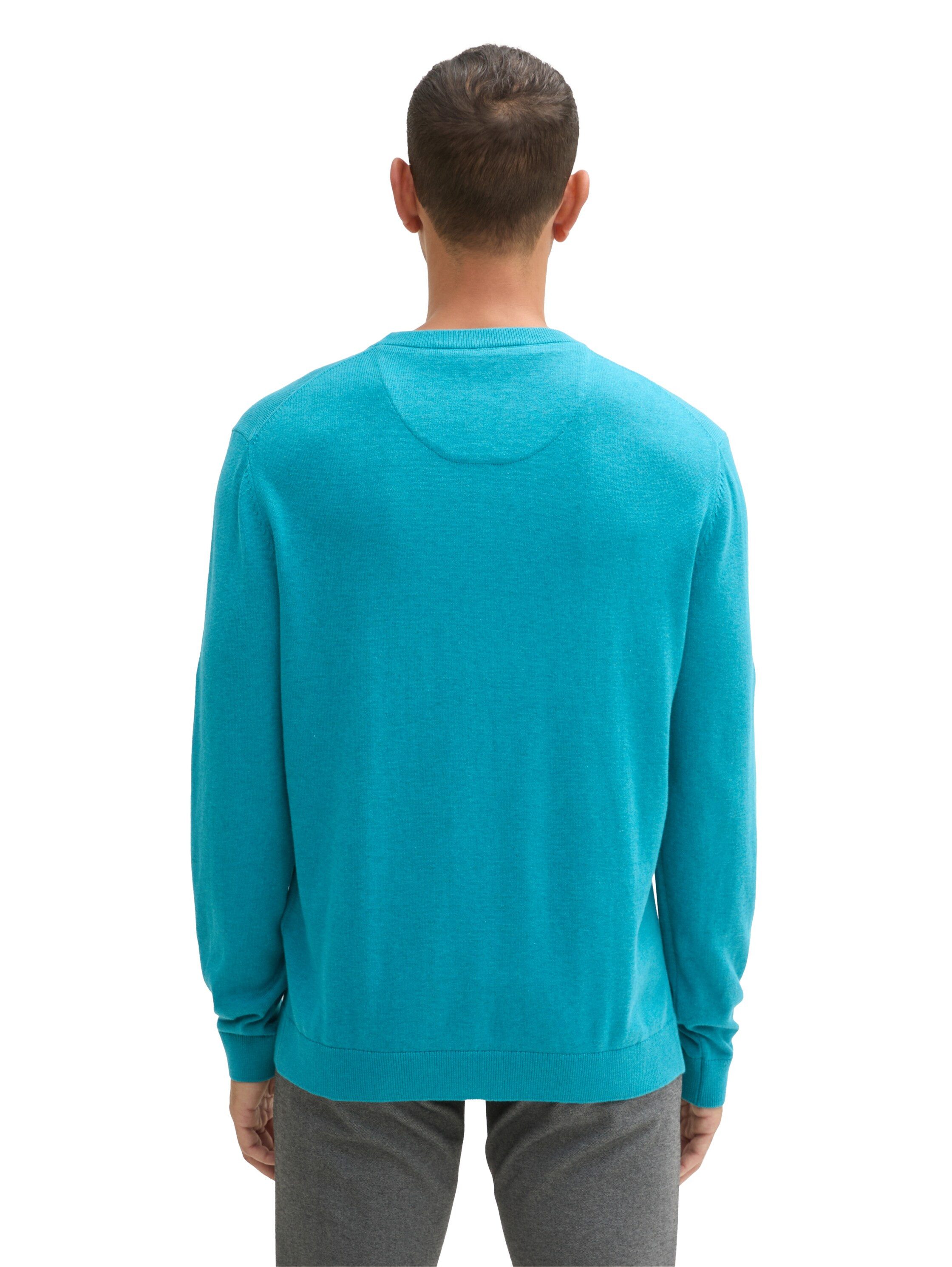Tom Tailor Trui met ronde hals met geborduurd logo