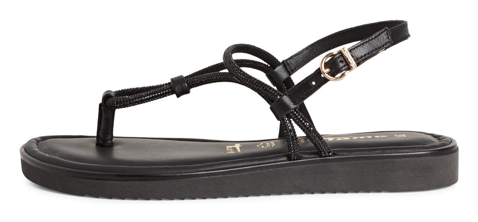 Tamaris Sandalen , plateau, sandalette, zomerschoen met glanzende strasssteentjes