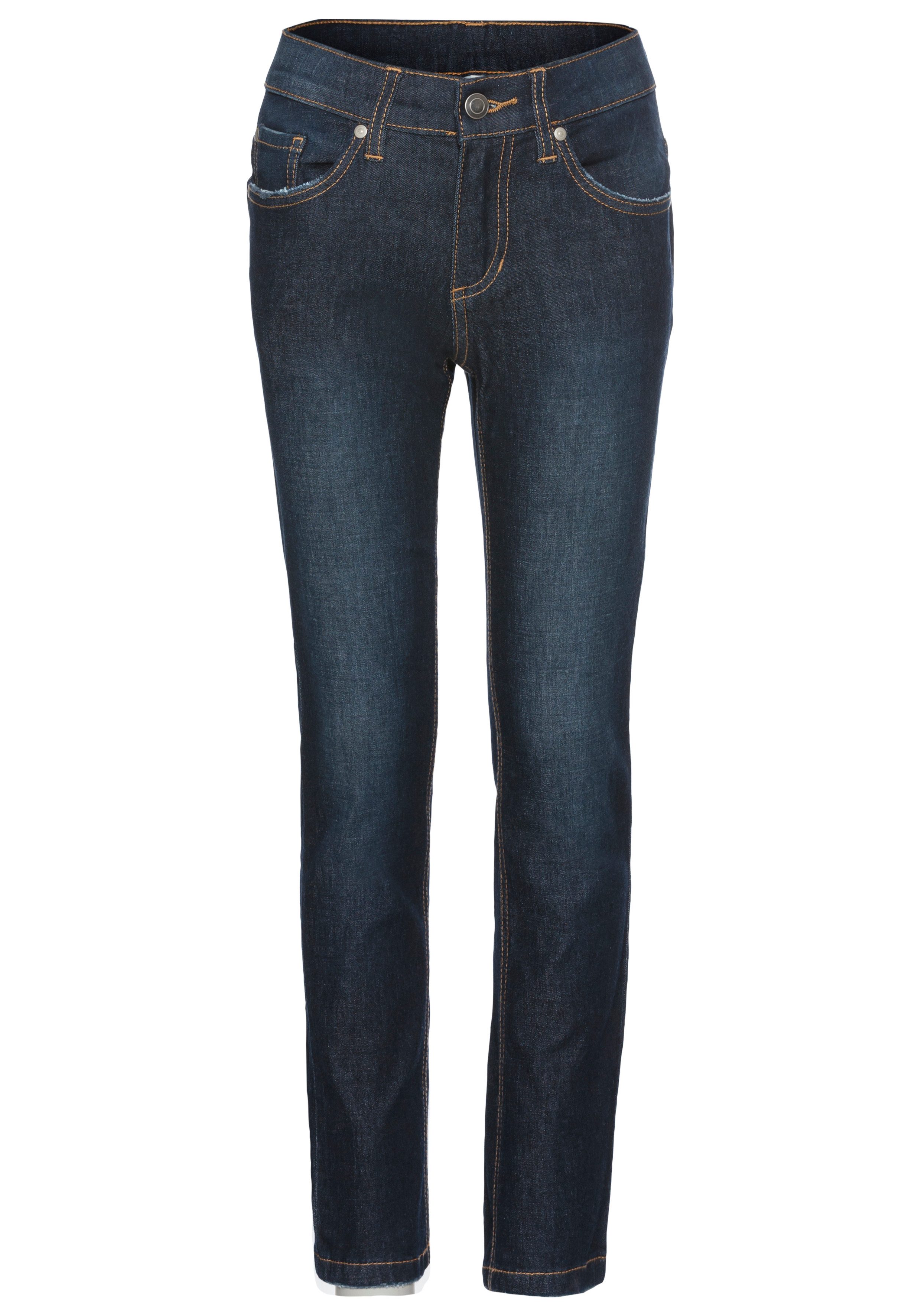 DELMAO Stretch jeans Straight-fit jeans for boys elastisch materiaal, used-look-wassing, lage taille