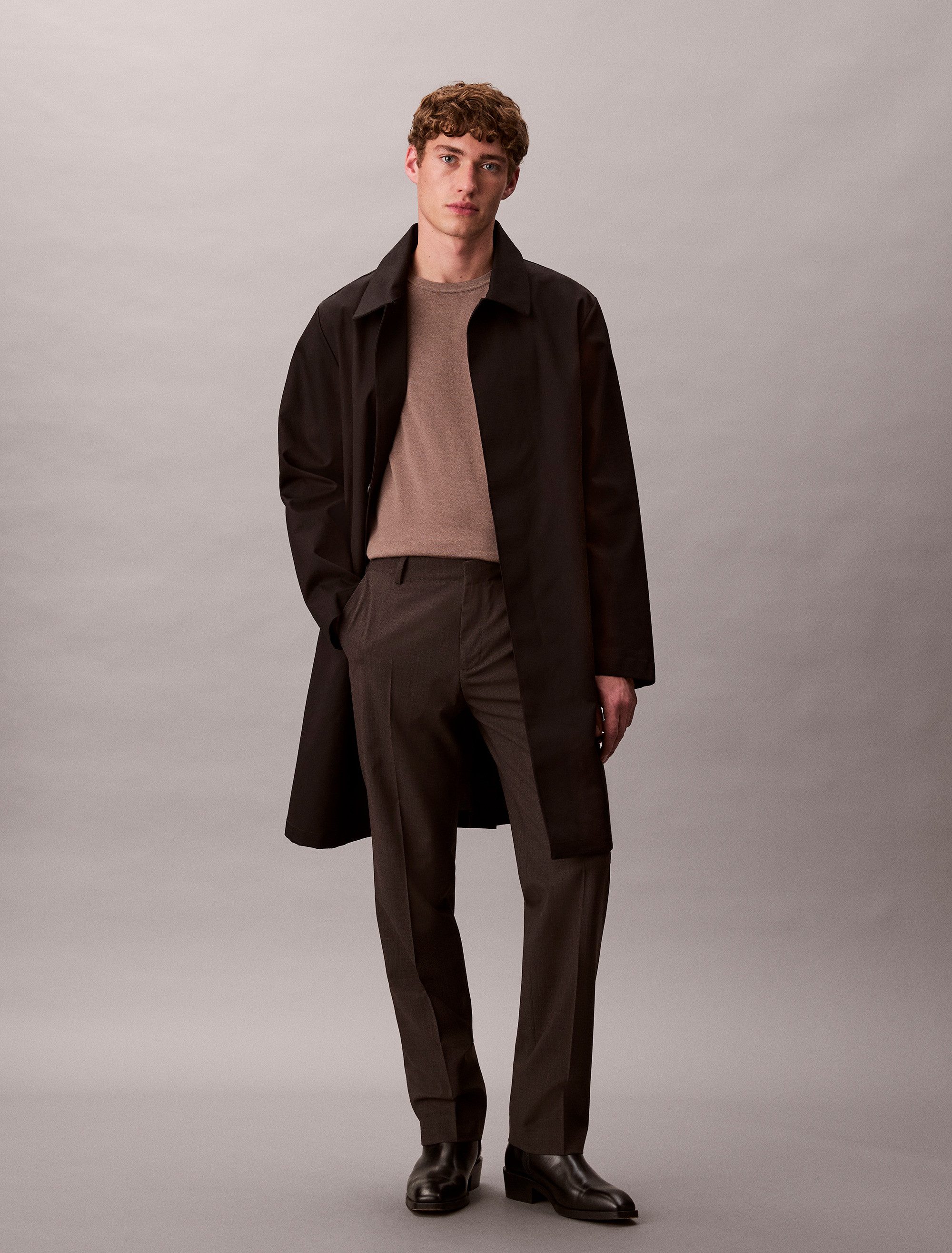 Calvin Klein Gebreide trui LS 100% MERINO CREW 14GG Met ronde hals, regular fit