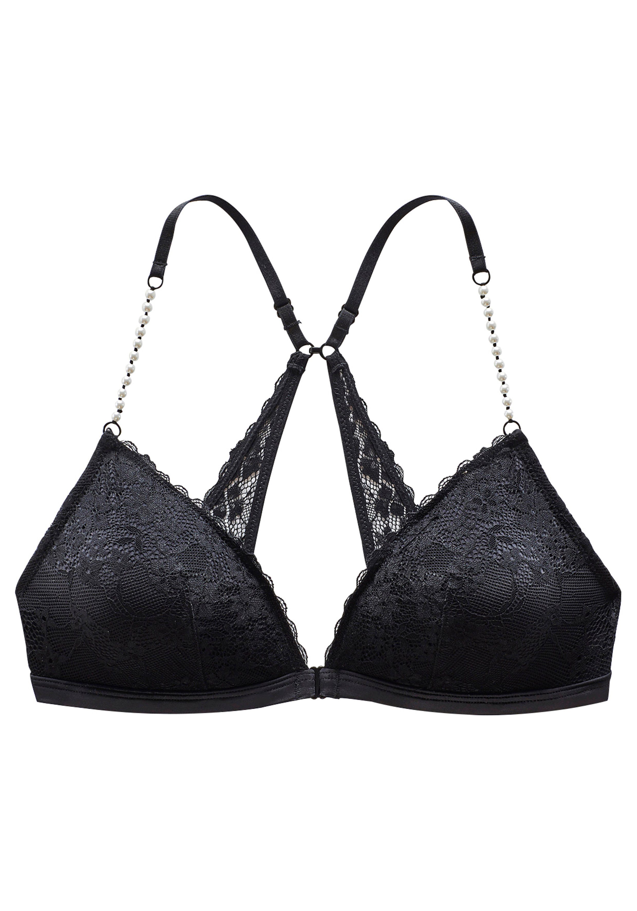 Lascana Bralette zonder beugels met extravagante parelbandjes, sexy lingerie