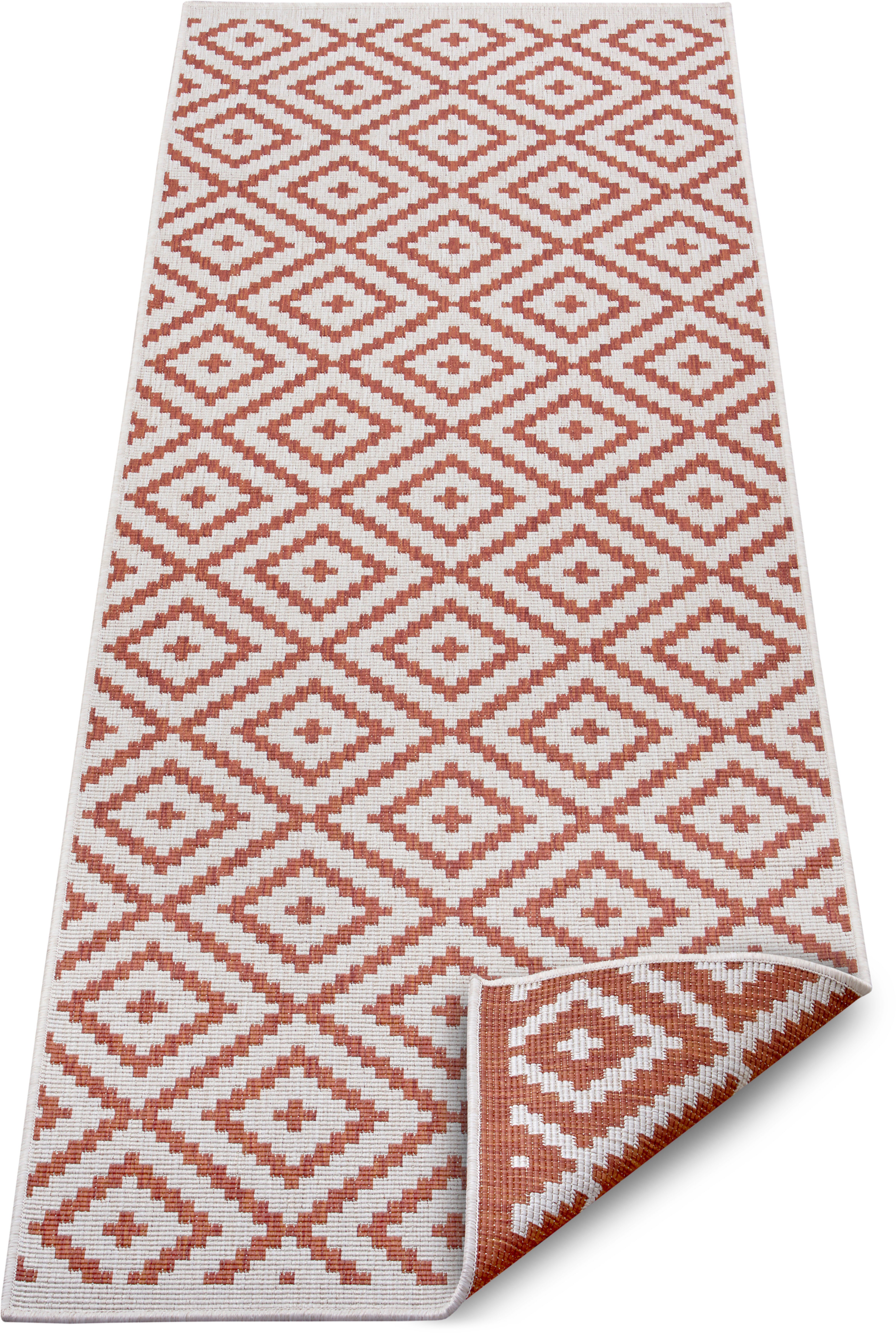 my home Loper Ronda tweezijdig te gebruiken kleed Sisal-look, platweefsel, in- en outdoor, geometrisch boho design
